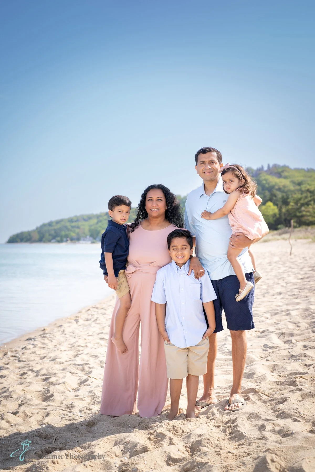 Beach family photography, Lake Michigan