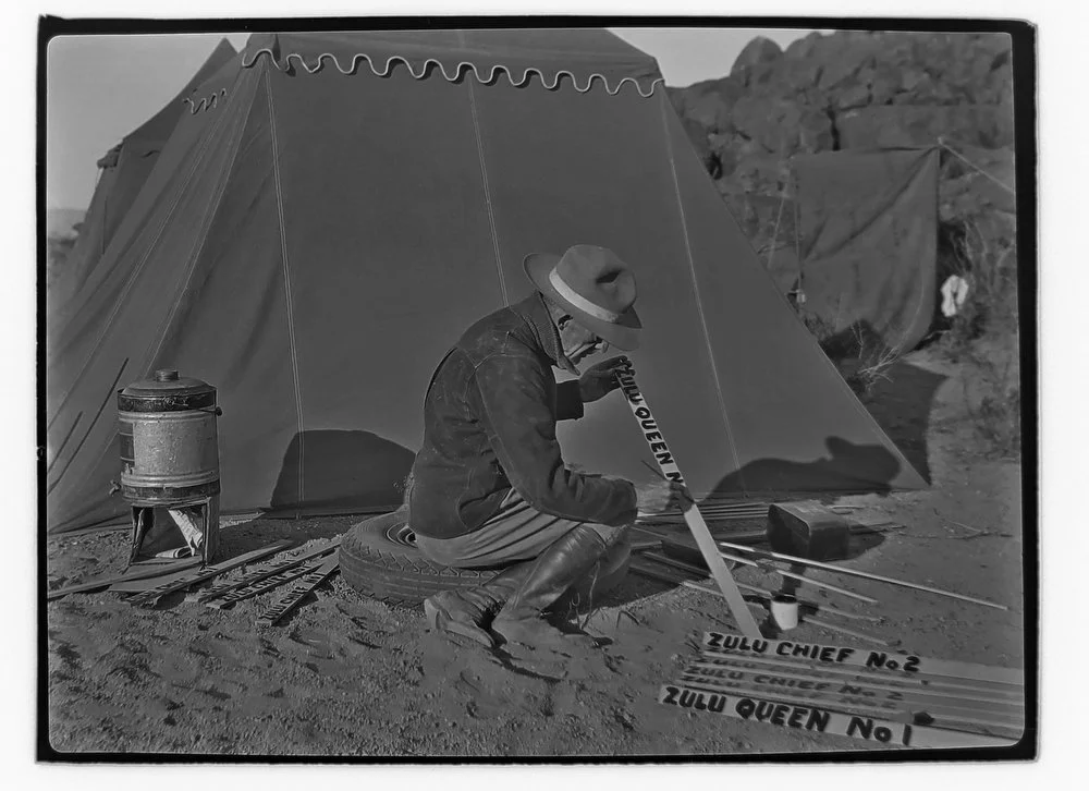 Painting Claim Stakes at Coyote Hill ~ 1930