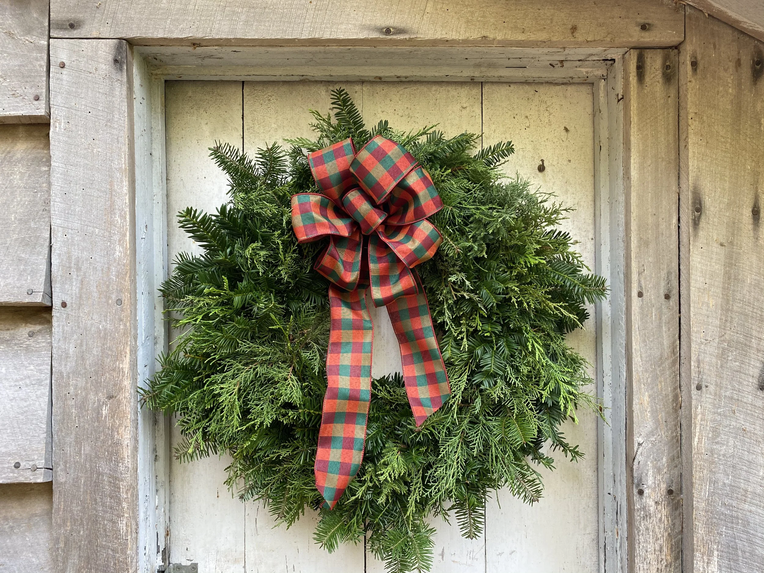 Copy of #1_Mixed Greens Wreath_Red&Green Plaid Ribbon.jpg