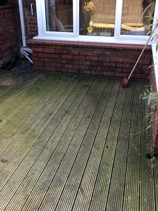 A very dirty decking area