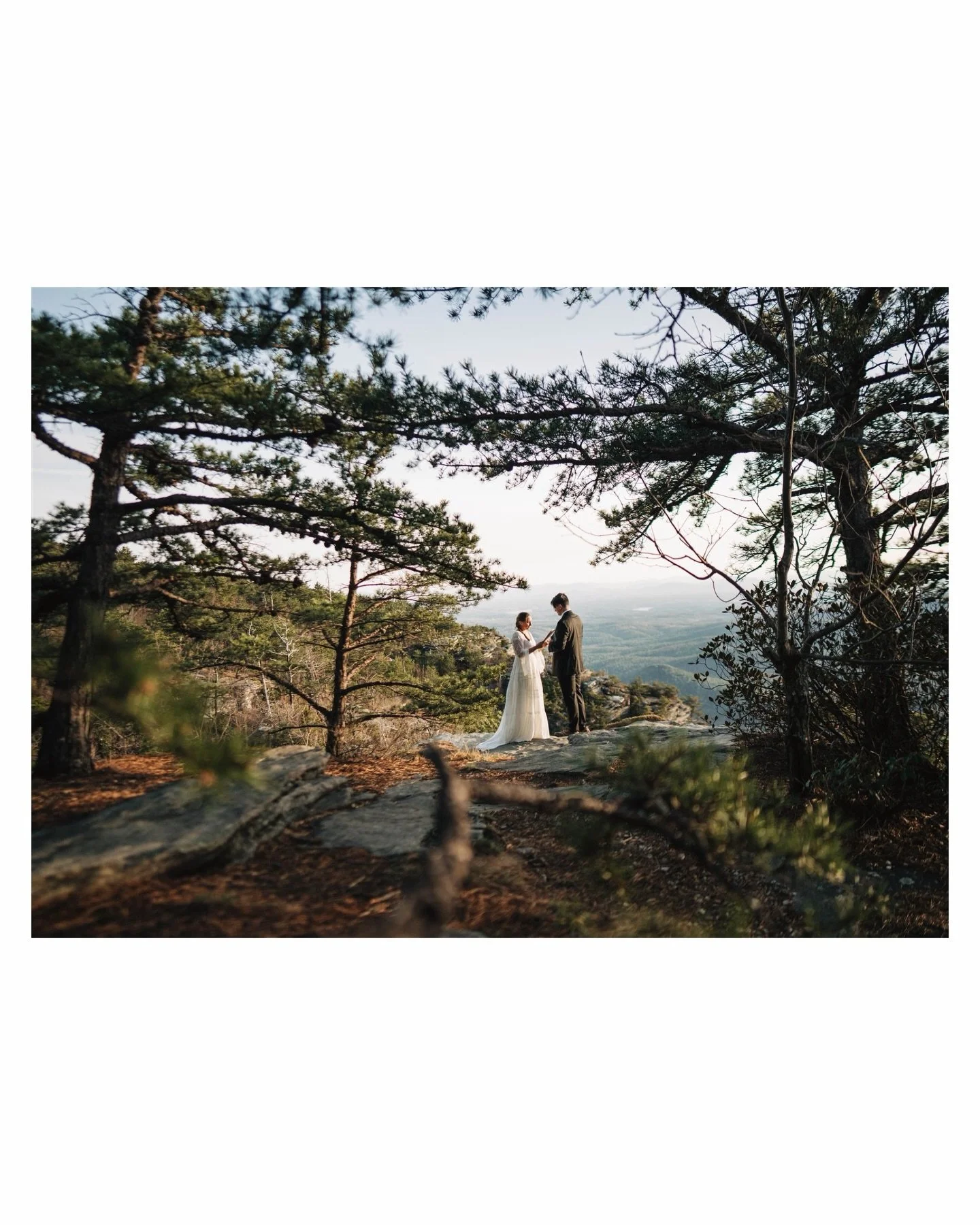 Chris + Vicki | 03.14.26

They picked the only two good weather days all week and made the most of it.

Sunset vows on a mountaintop, then a small wedding the next day with friends at an Airbnb in Asheville.

I had so much fun capturing C and V out i