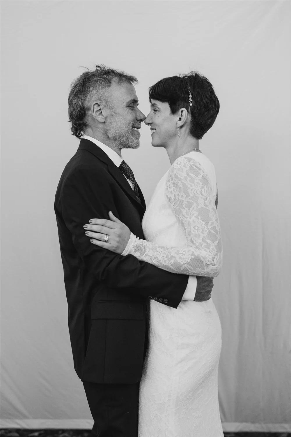 Close portrait during an outdoor mountain elopement