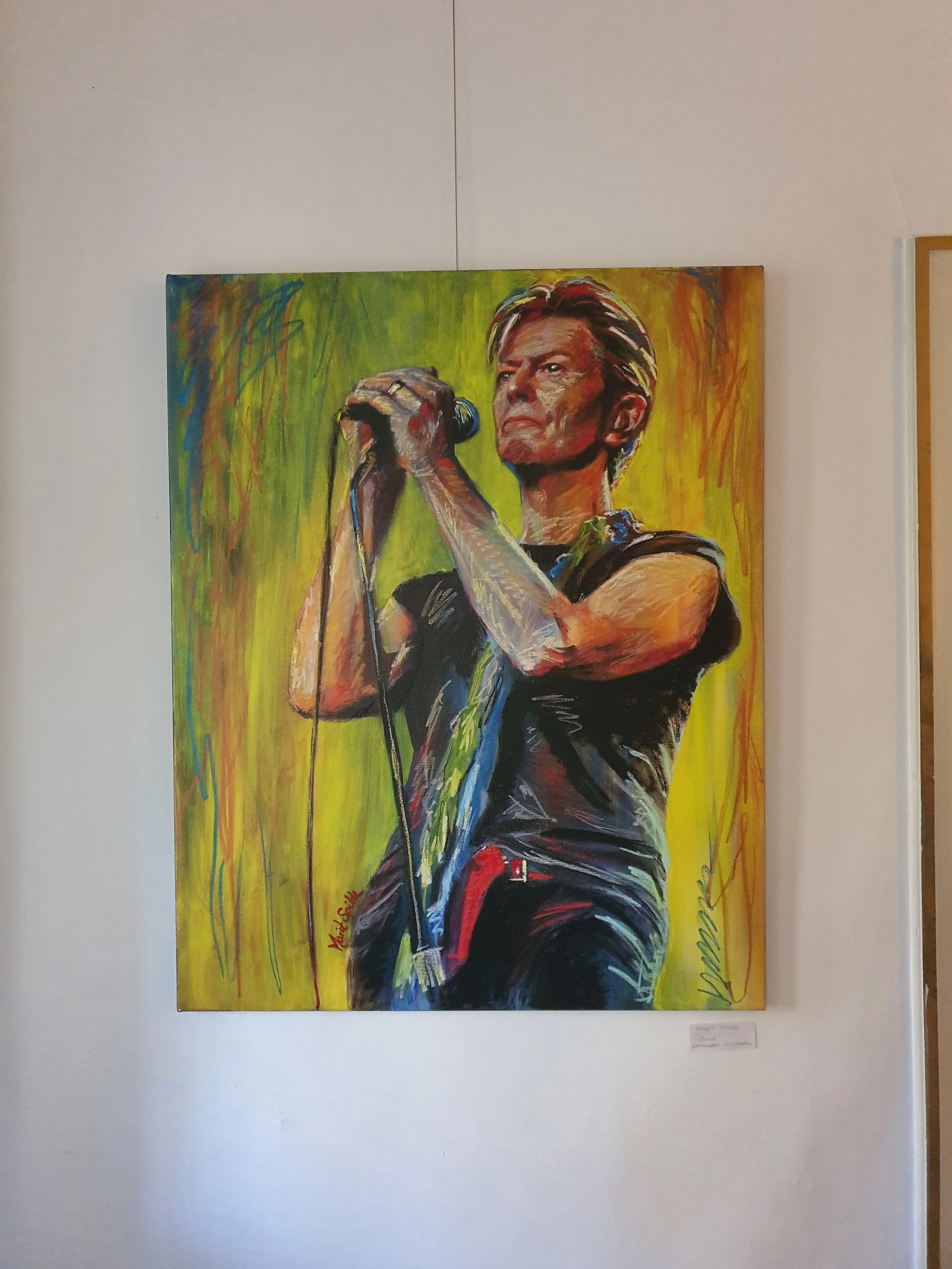 David Bowie, hand embellished canvas print65x80 cm.