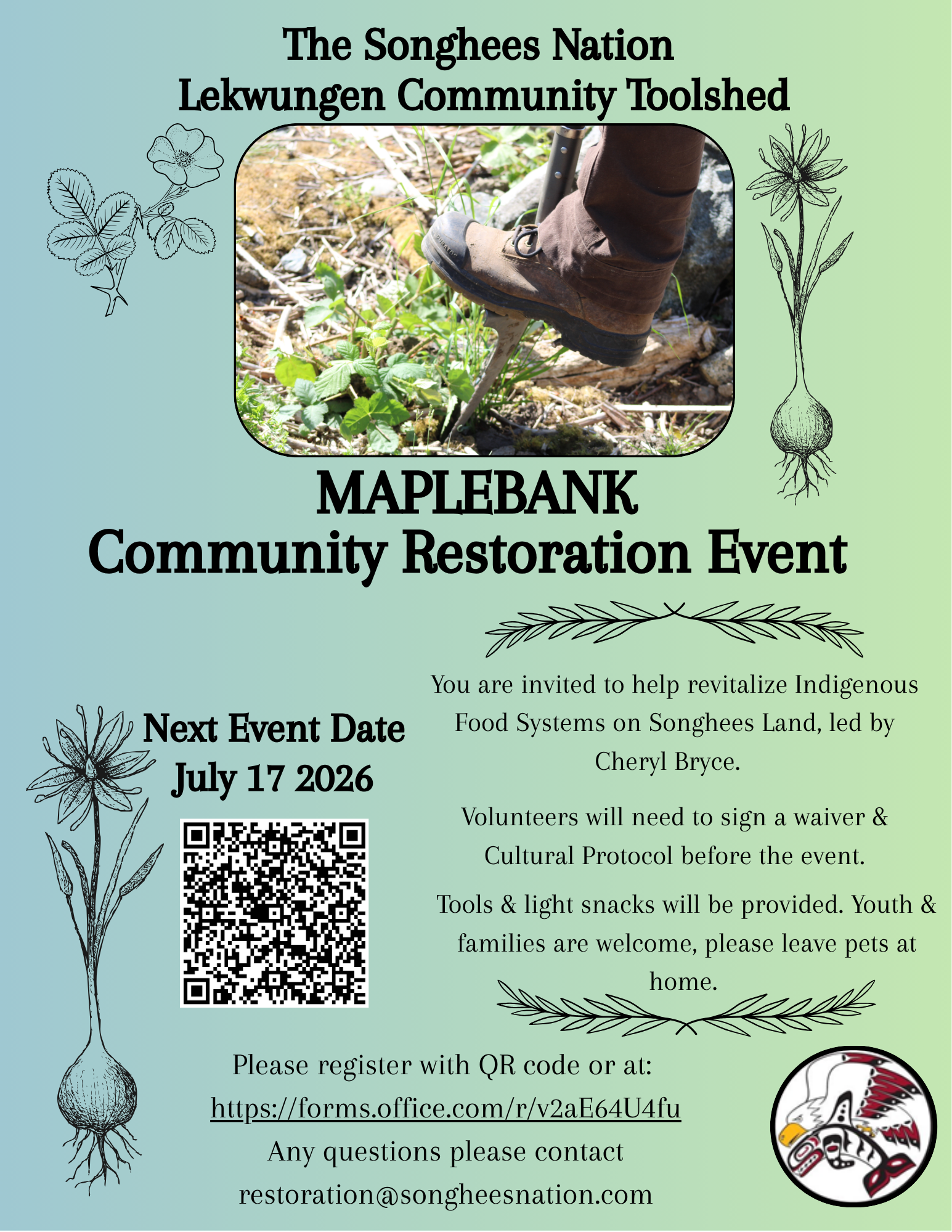 lək̓ʷəŋən Community Toolshed: Restoration at Maplebank