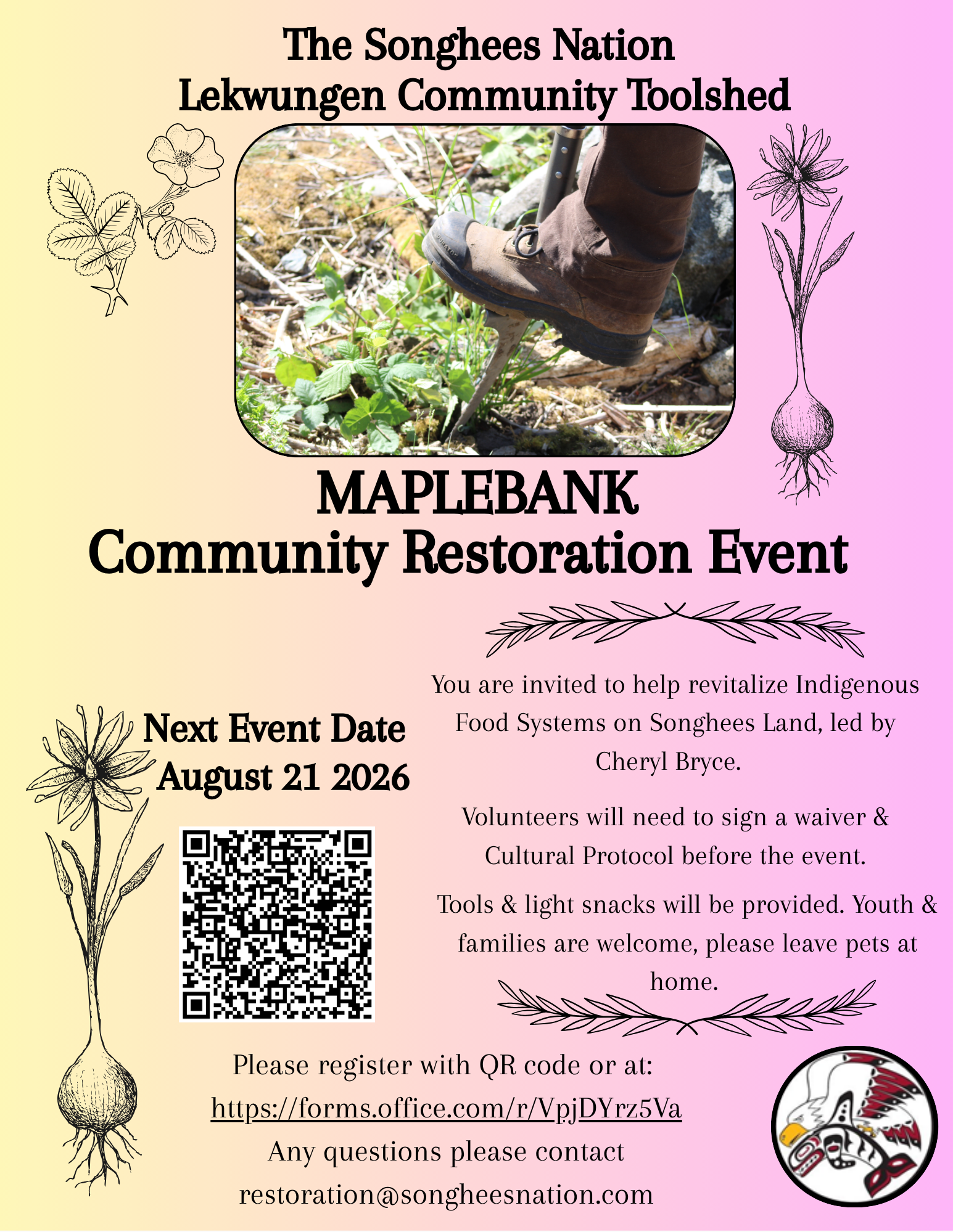 lək̓ʷəŋən Community Toolshed: Restoration at Maplebank