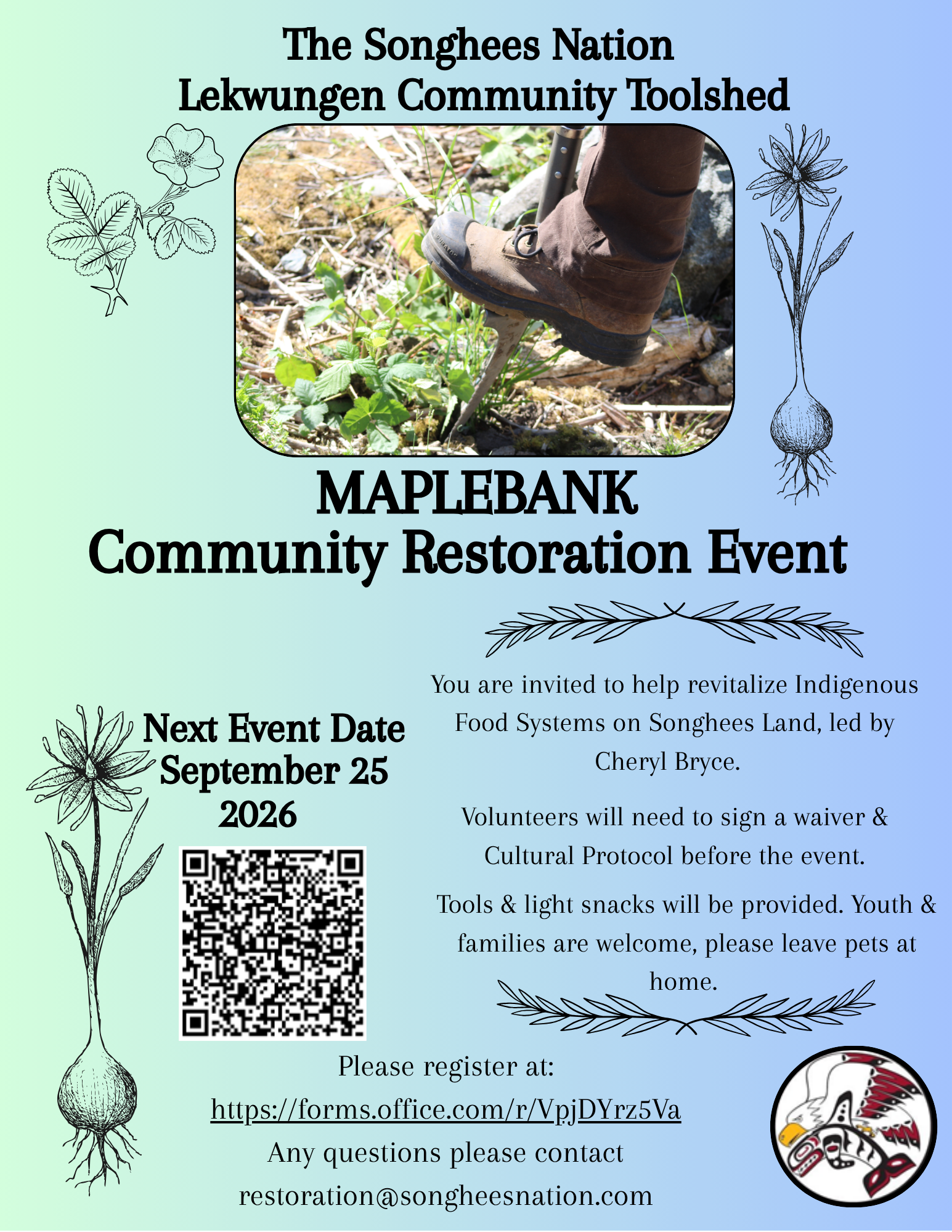 lək̓ʷəŋən Community Toolshed: Restoration at Maplebank