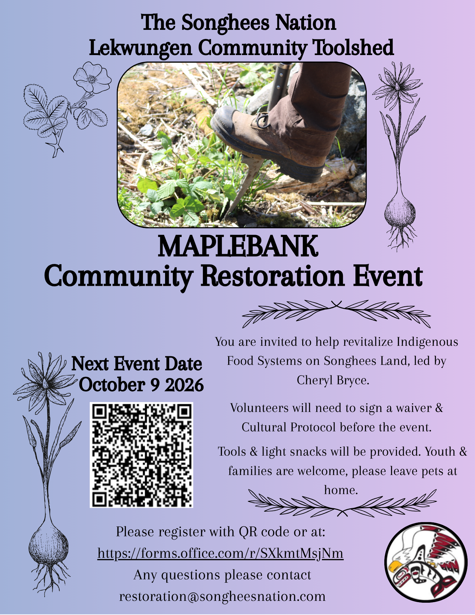 lək̓ʷəŋən Community Toolshed: Restoration at Maplebank