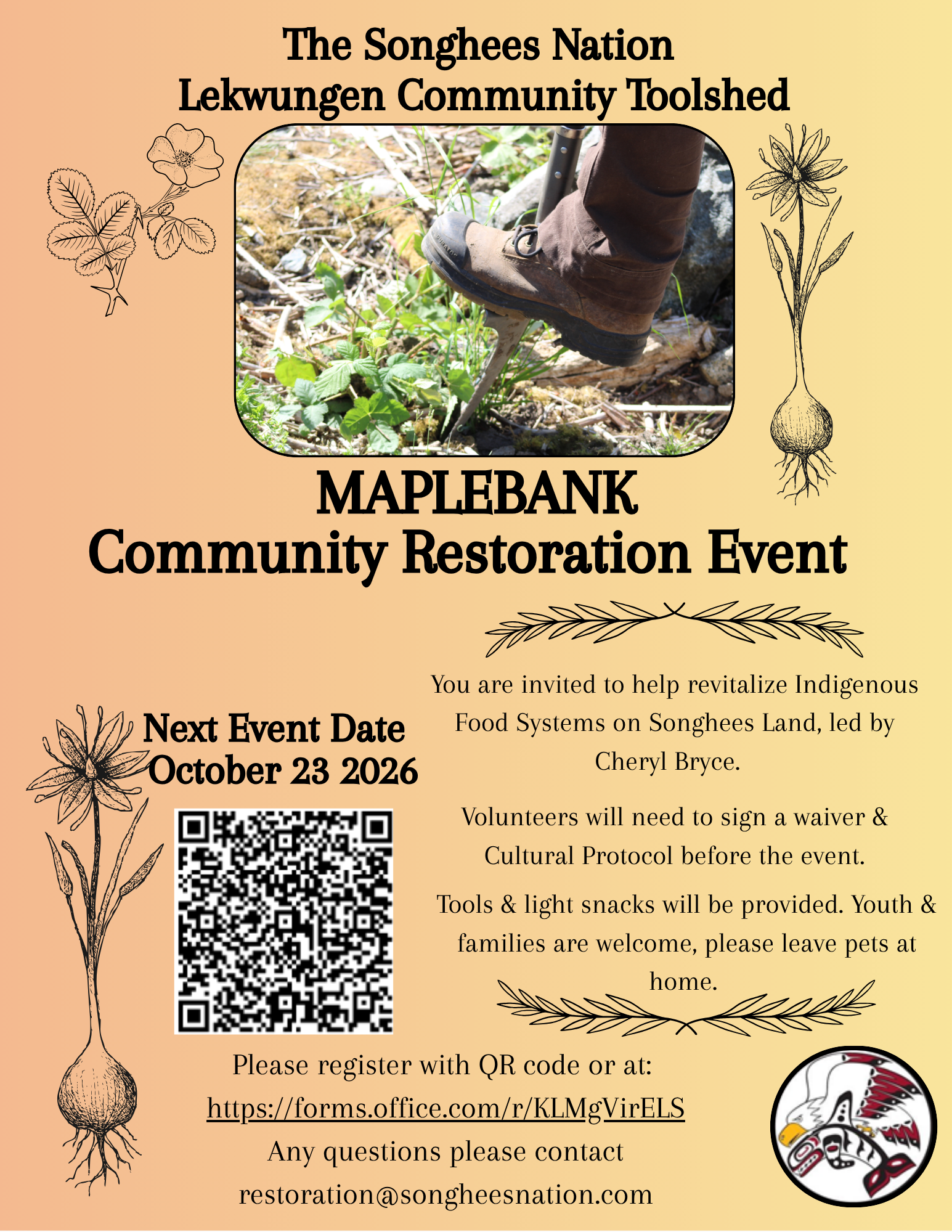 lək̓ʷəŋən Community Toolshed: Restoration at Maplebank