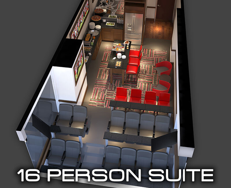 Layout of a 16 person suite