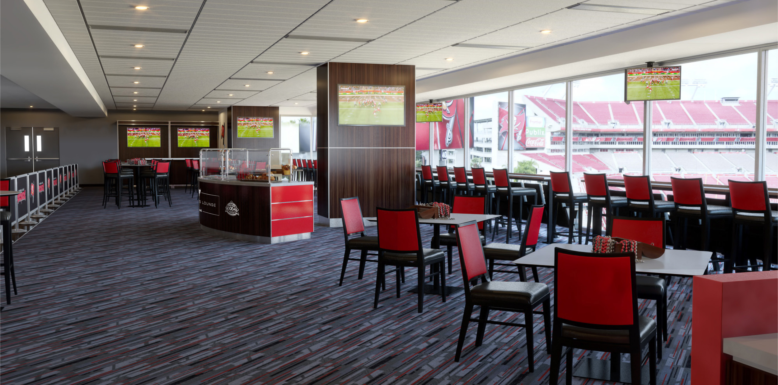 table seating in Champions Lounge