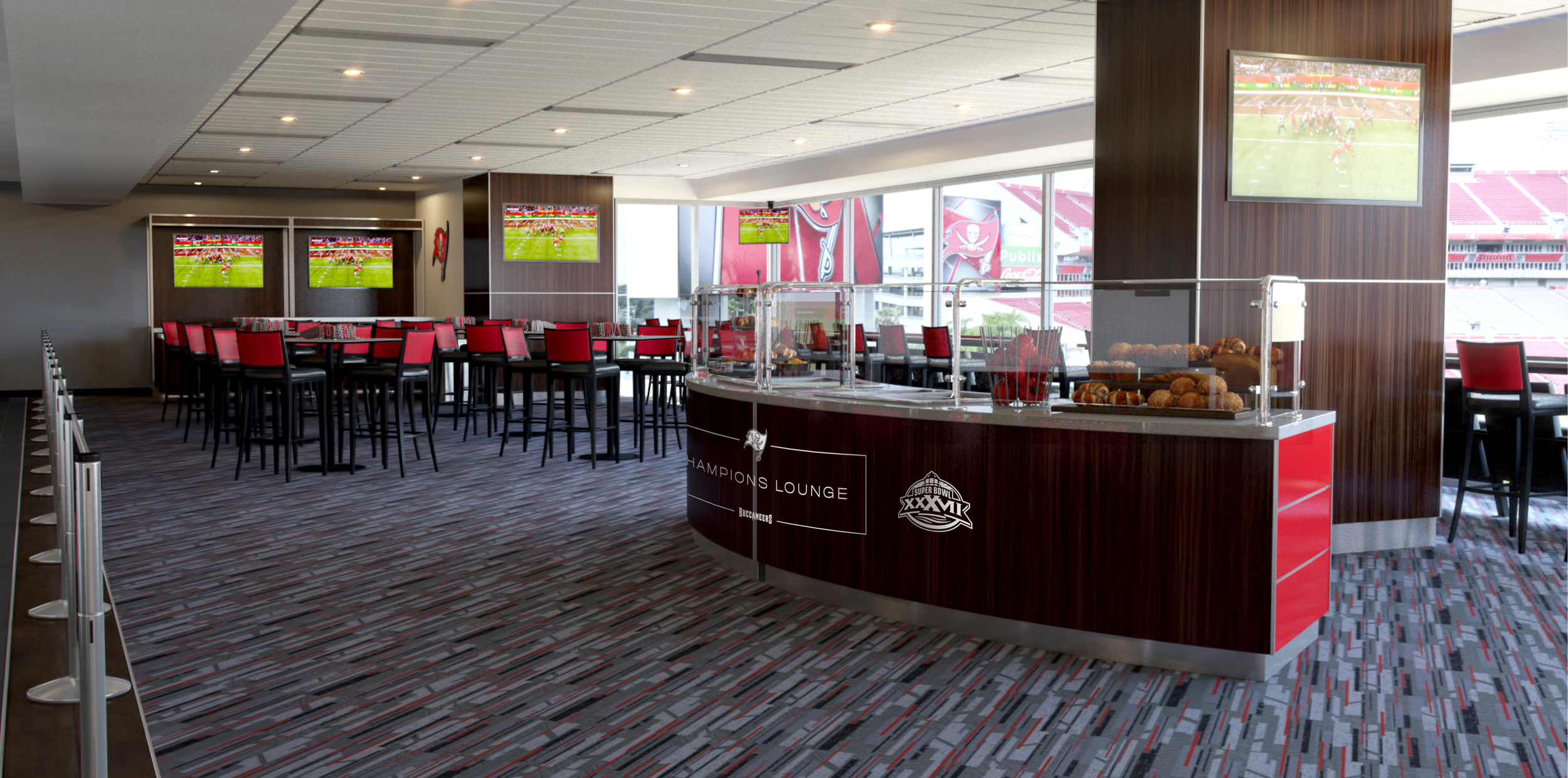 food bar in Champions Lounge