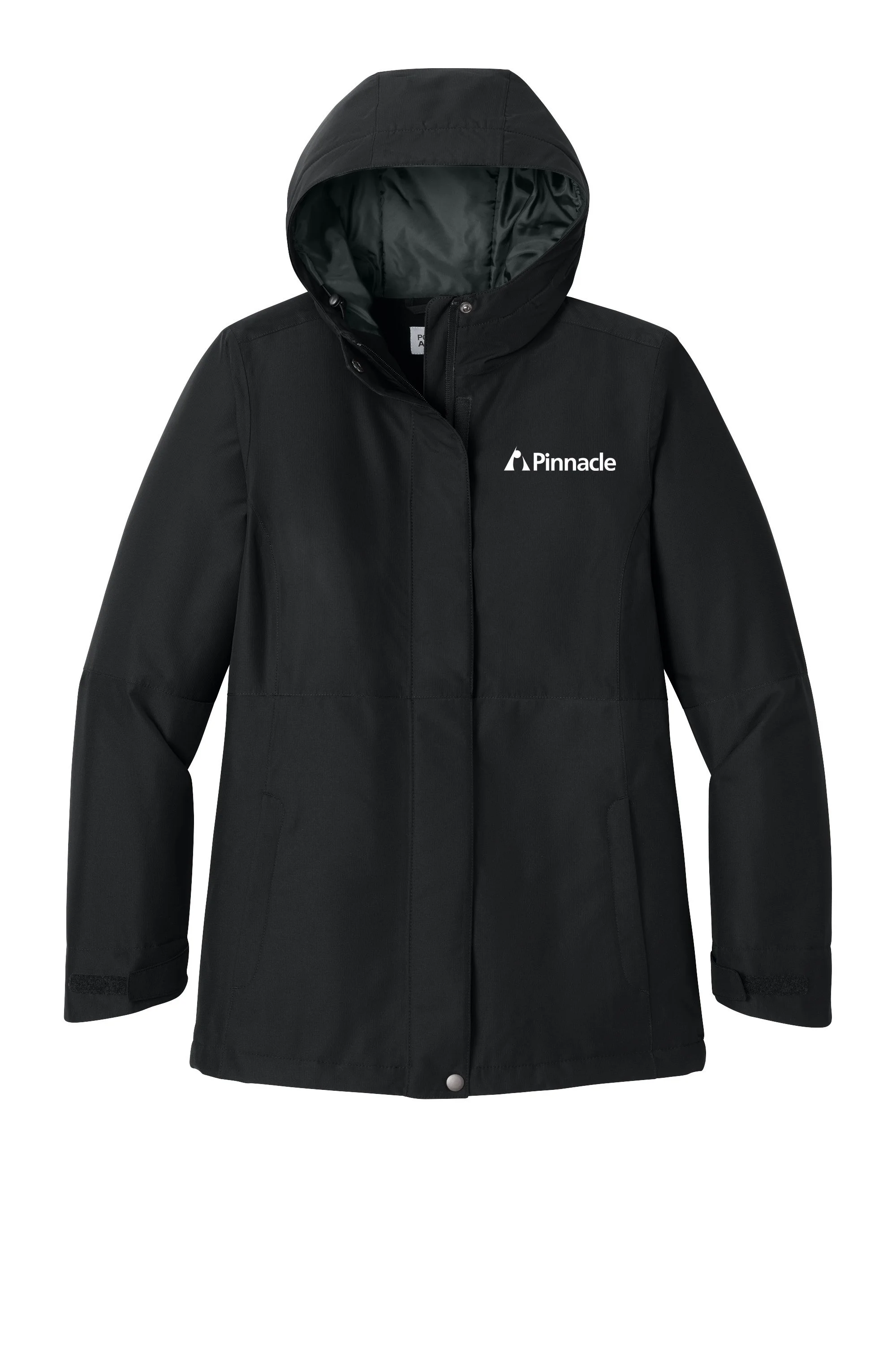 ladies black ripstop jacket with logo.jpg