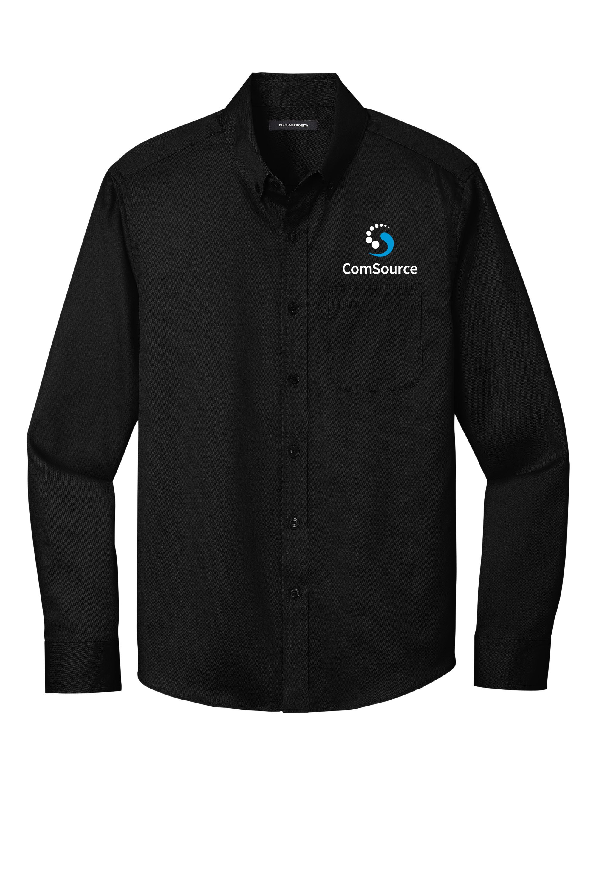 comsource black button down with logo.jpg
