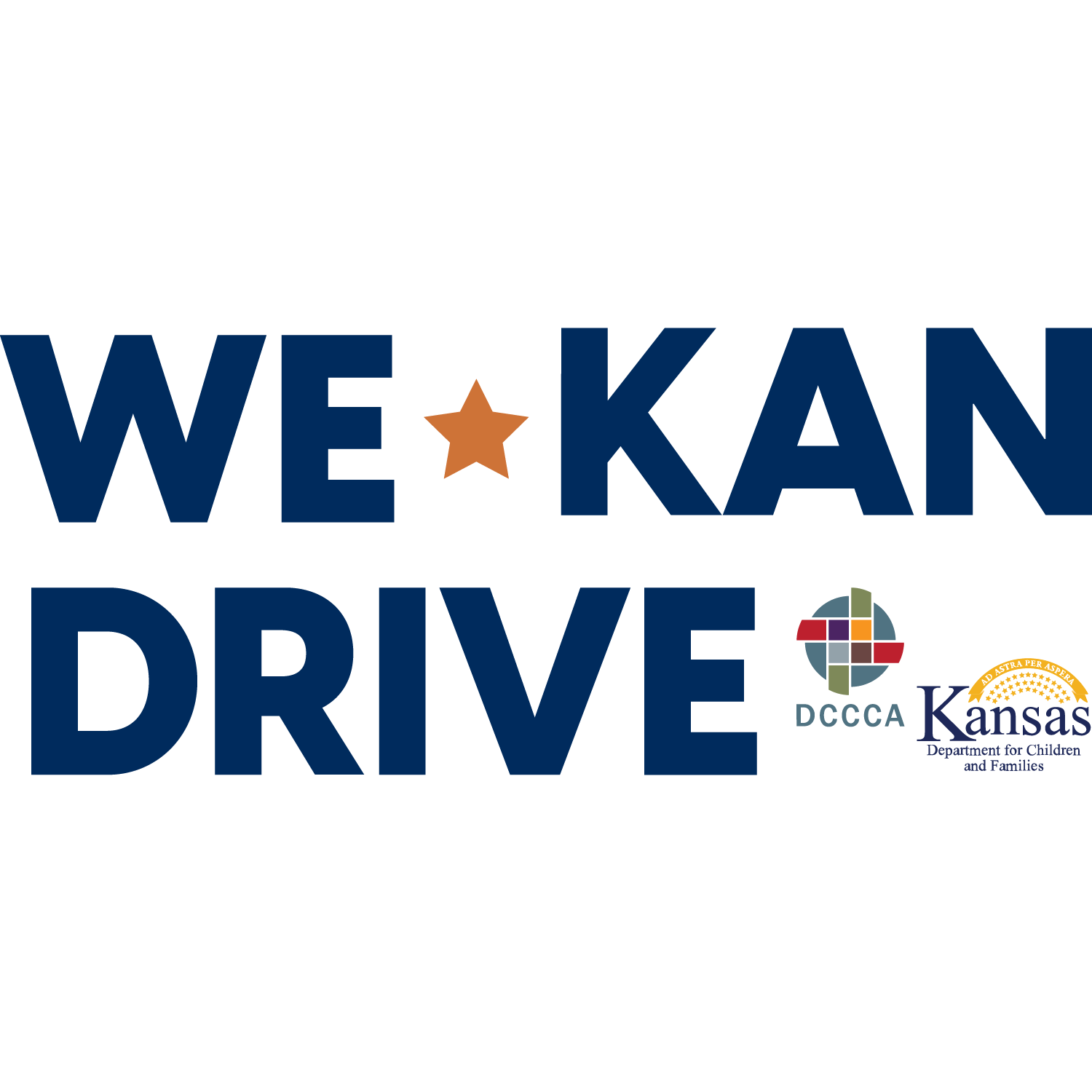 The image displays the text 'We Can Drive' with logos for DCCCA and Kansas Department for Children and Families.