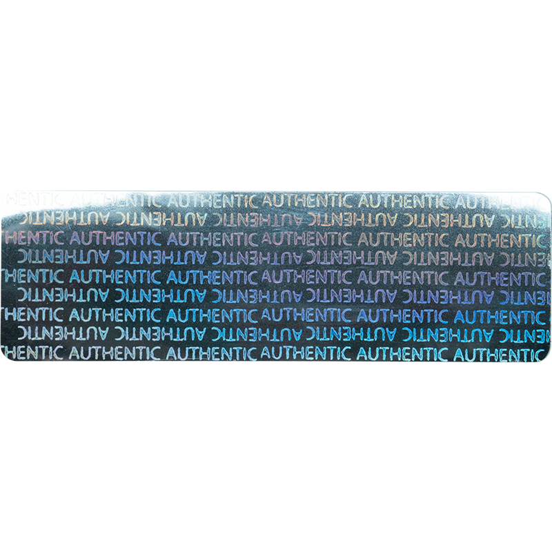 A pattern of the words 'Authentic' and 'Authentic' repeated in various shades of blue.