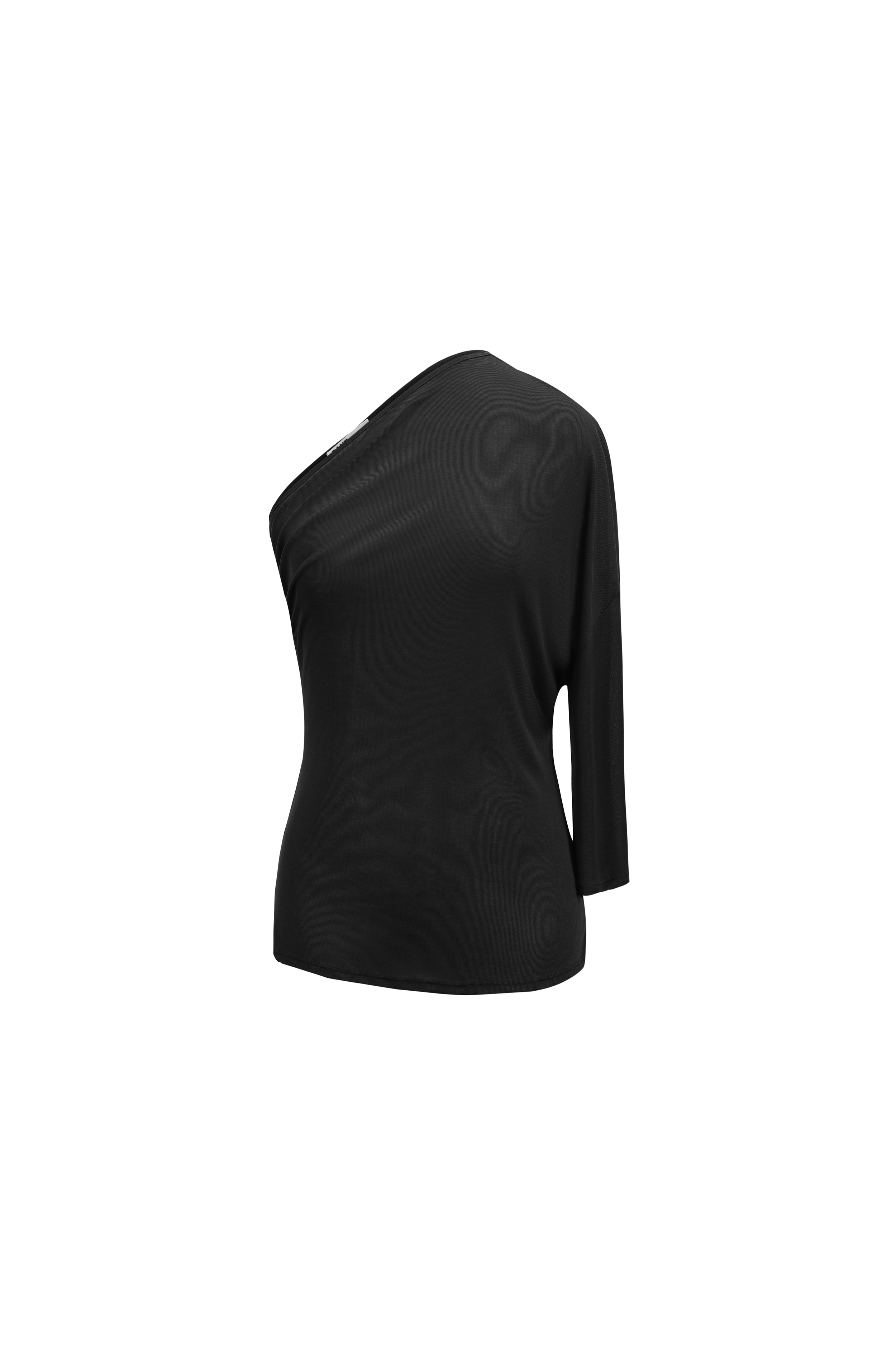 SEACELL© One Shoulder Draped Top in BLACK