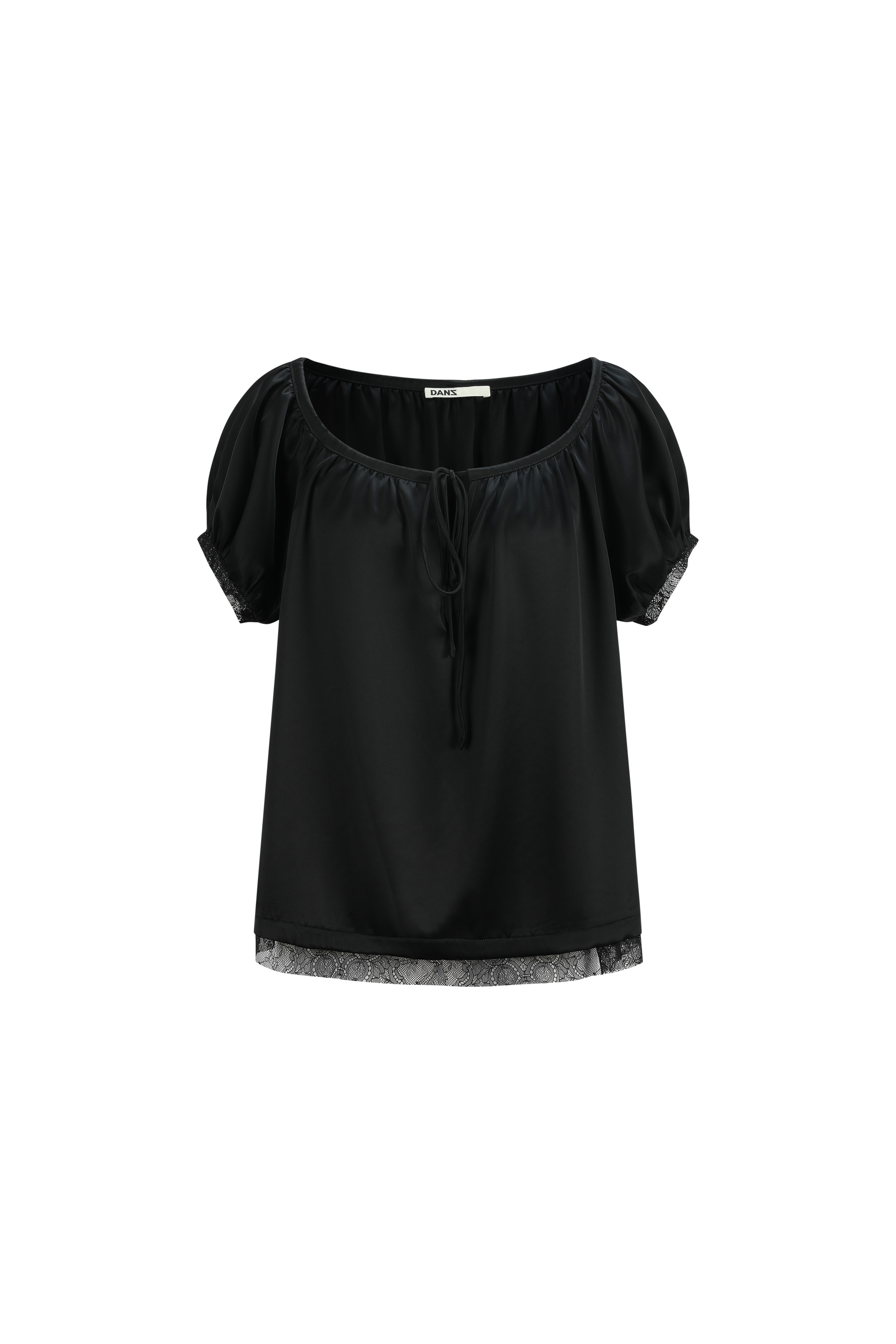 Satin Babydoll Top with Front Tie