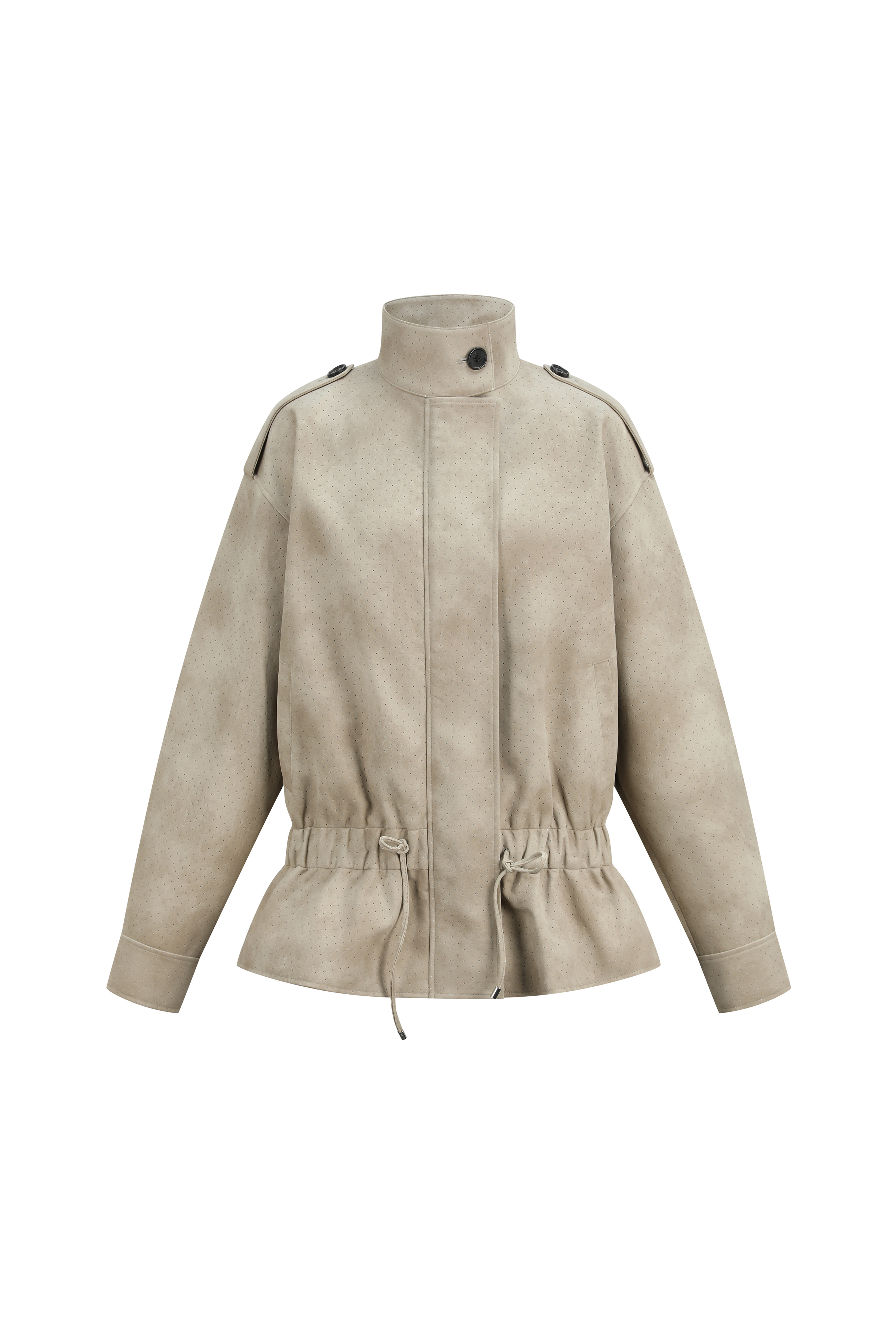 Perforated Suede Trench Coat