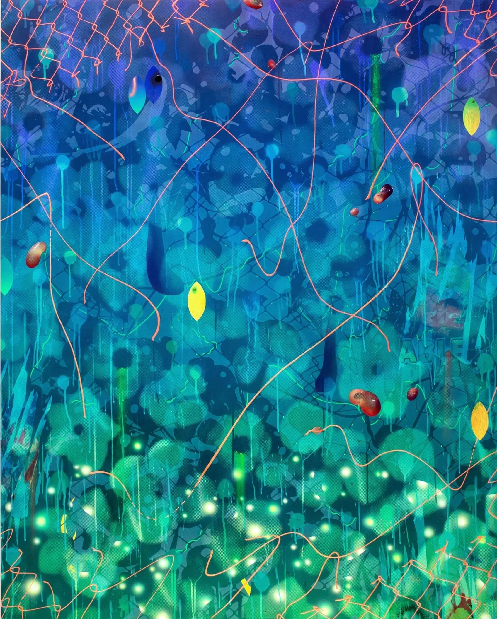 Hidenori Ishii, On the Fence - Still Life ß I, 2021, Acrylic & Kuricoat C-720 (synthetic resin), powder pigments on panel, 60 x 48 inches