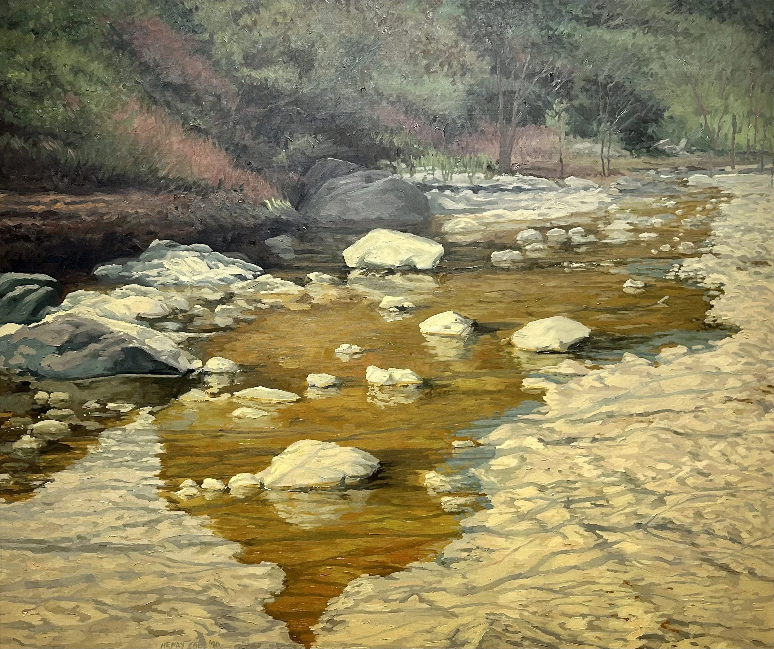 HENRY COE, "Lost Maples, TX", ca. 2000, oil on linen, 42 x 50 inches
