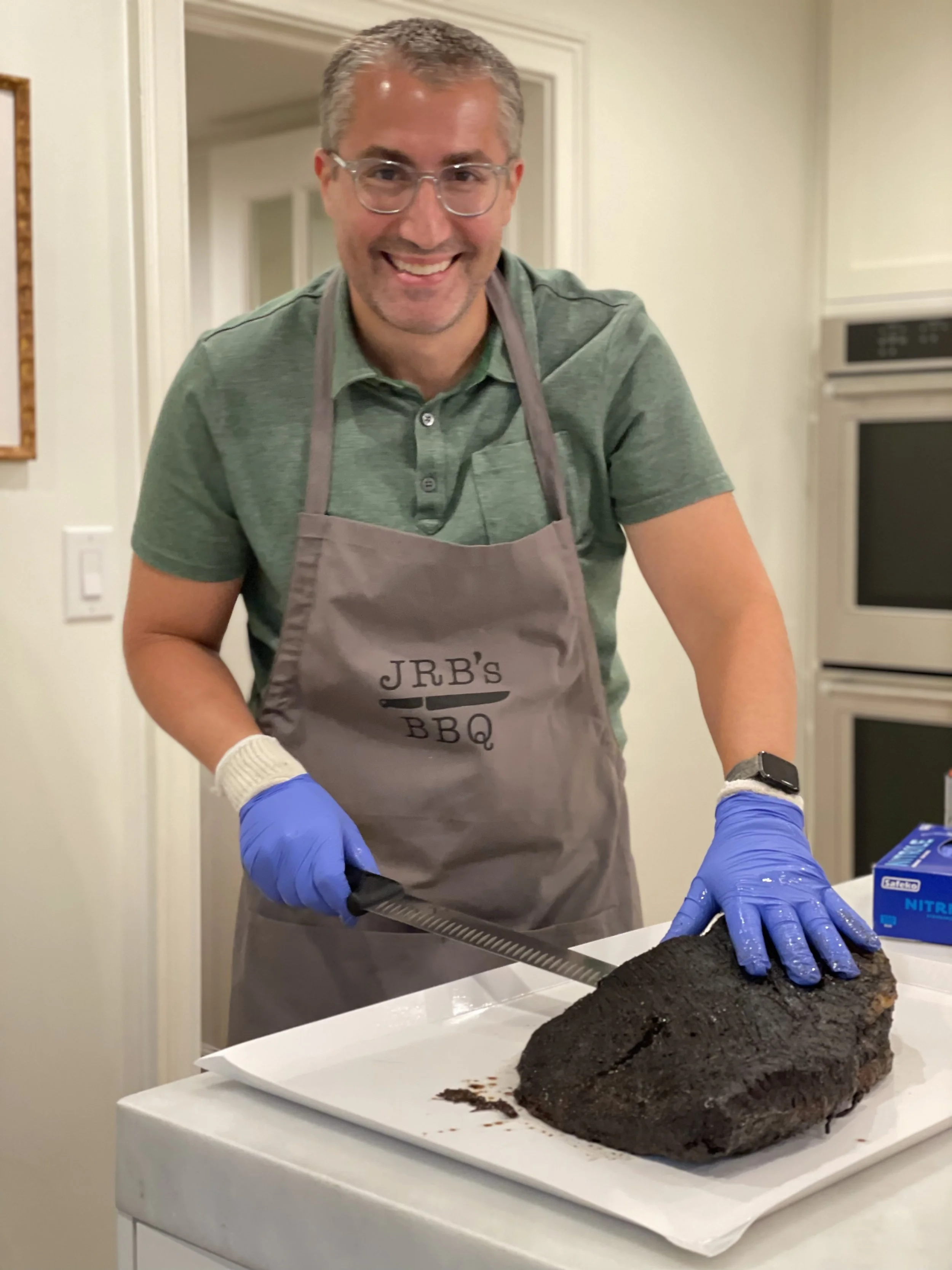 About to slice a full packer brisket