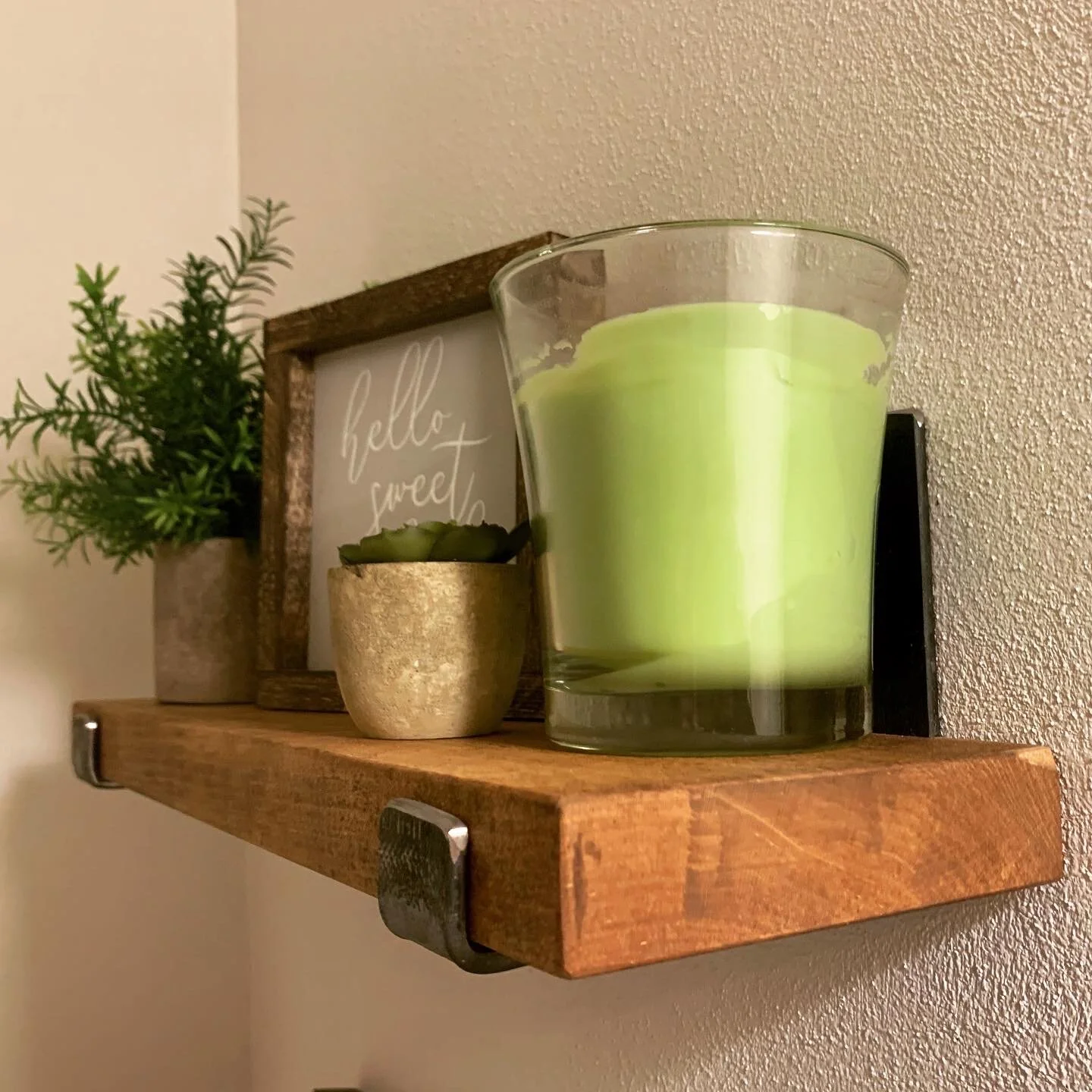Custom designed floating shelves for bathroom.JPG