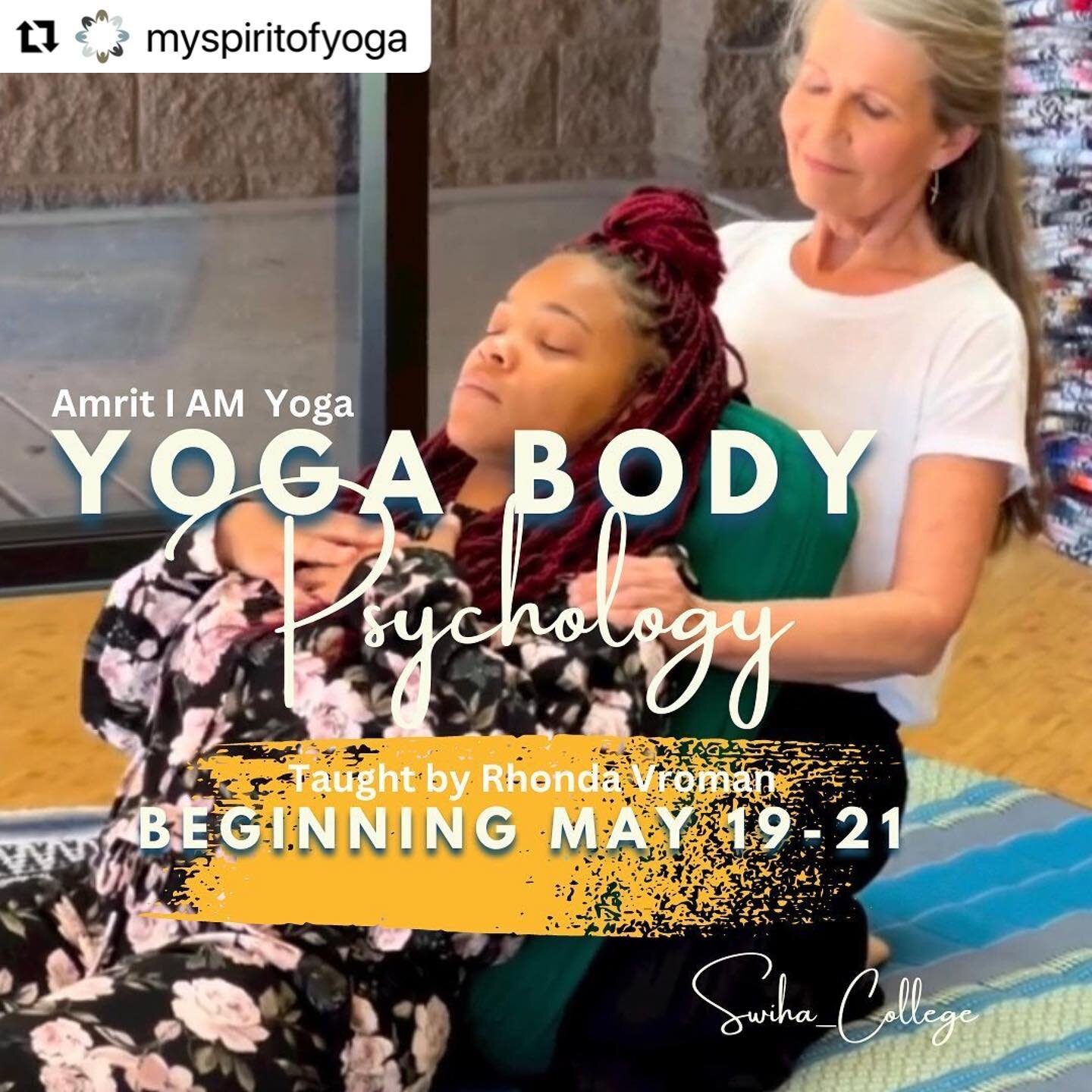 #Repost @myspiritofyoga
・・・
#meetyourteacher ❤️ Rhonda @rhondavroman is a certified Body Psychology/Yoga Therapist in the Amrit Yoga energy method. She has personally experienced profound shifts via Yoga Therapy and also had the honor of being a cond