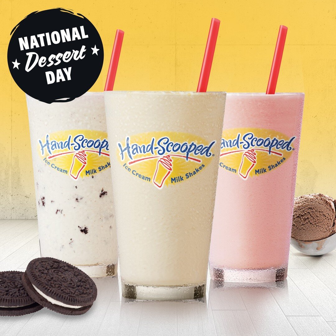 Happy National Dessert Day! 🍨 We&rsquo;re honouring today by celebrating our iconic Hand-Scooped Shakes. Tell us what you&rsquo;re sipping on, is it Chocolate, Vanilla, Strawberry, Salted Caramel, Oreo or our NEW Chocolate Brownie Shake! 👇