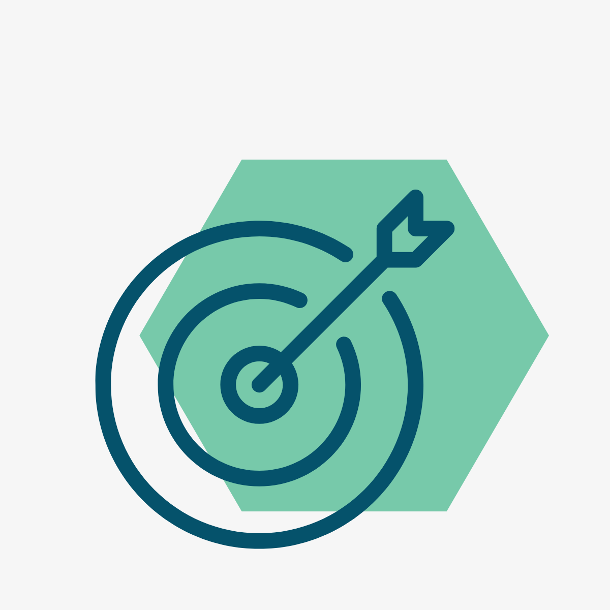 Illustration of a tree with roots inside a hexagon, teal color scheme.