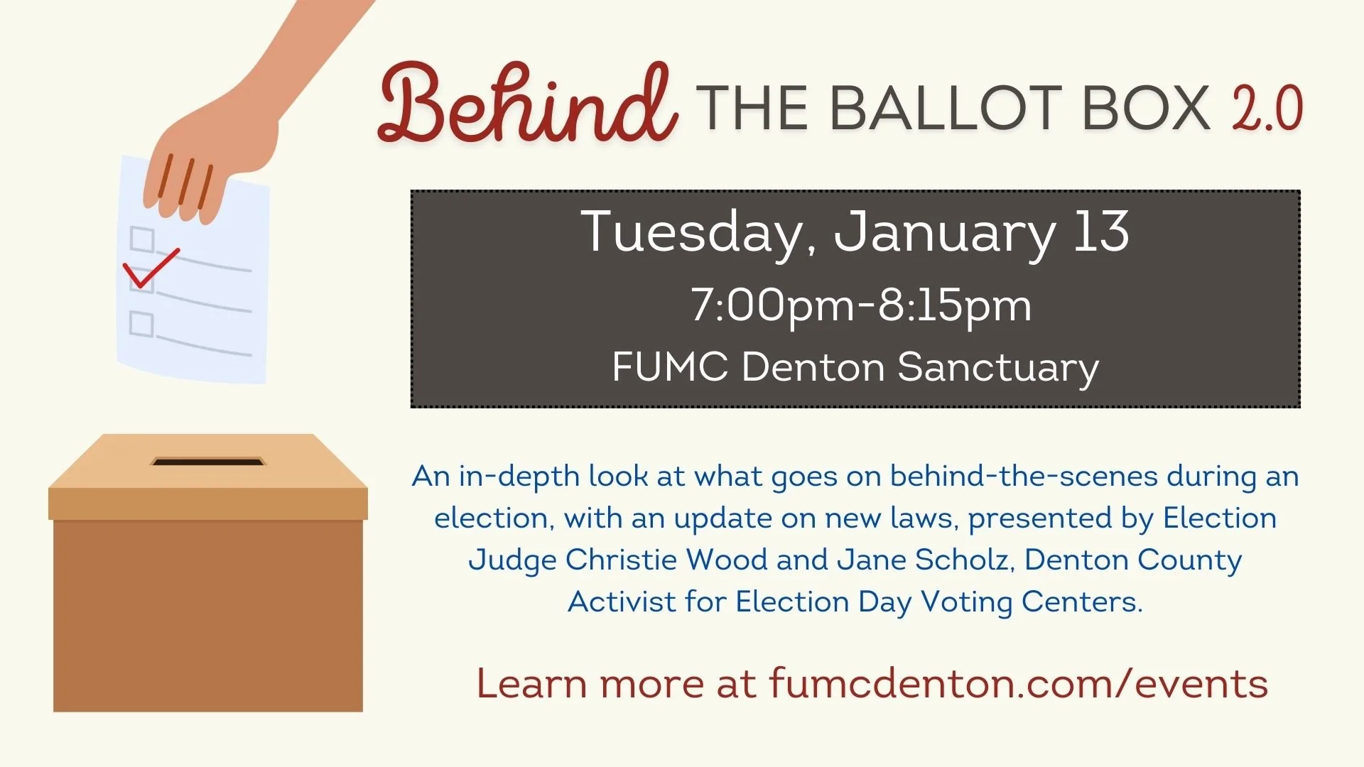 Behind the Ballot Box 2.0: Voter Education Event
