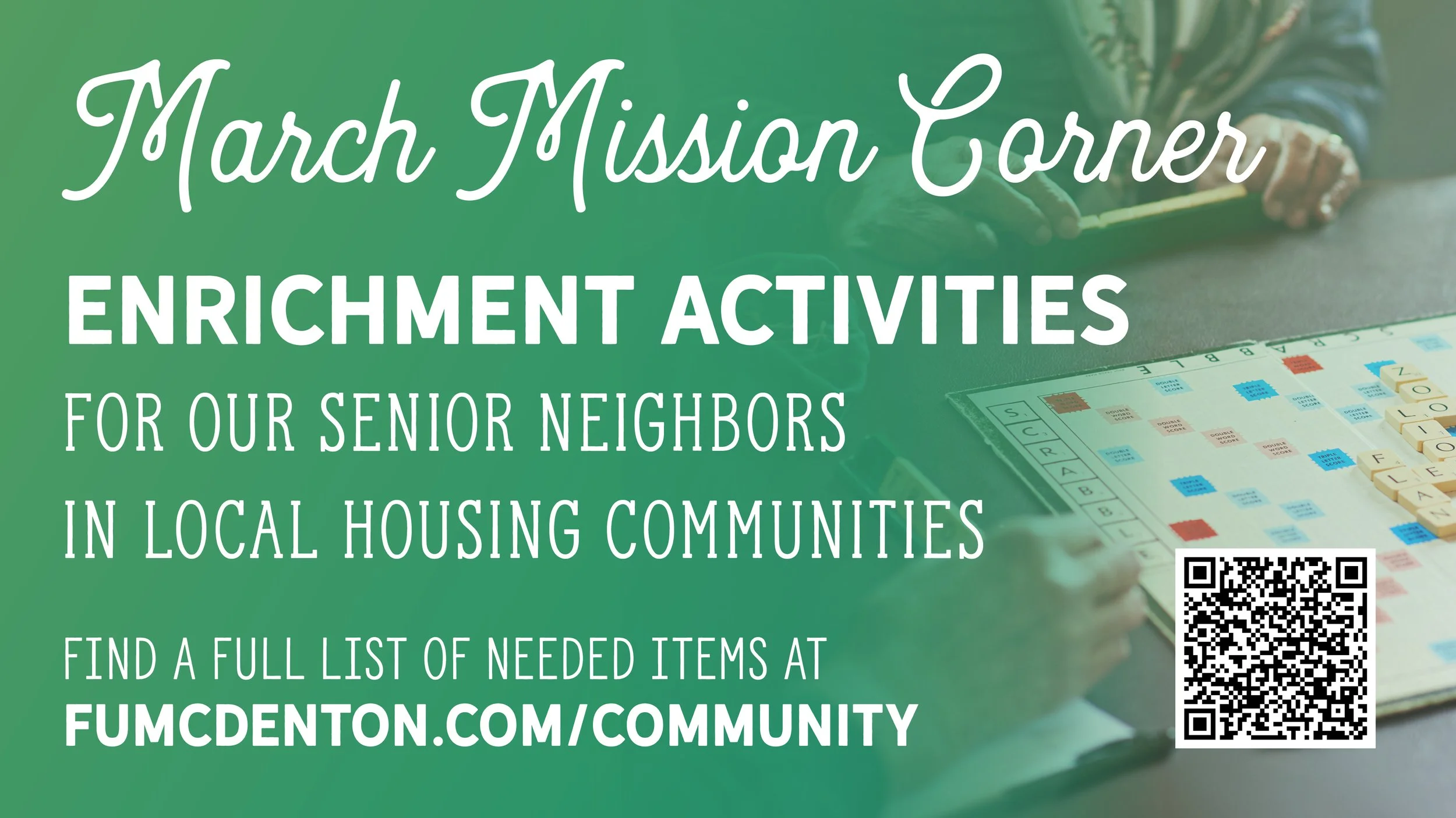 March Mission Corner: Enrichment Activities for Senior Neighbors