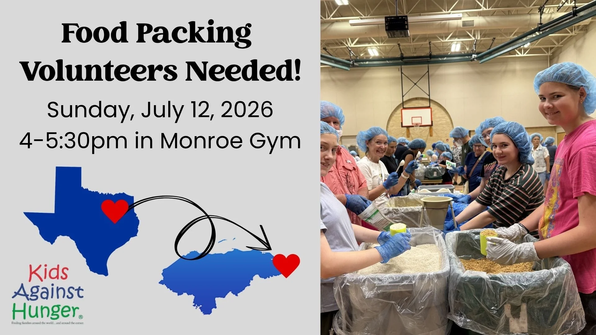 Kids Against Hunger Food Packing Event