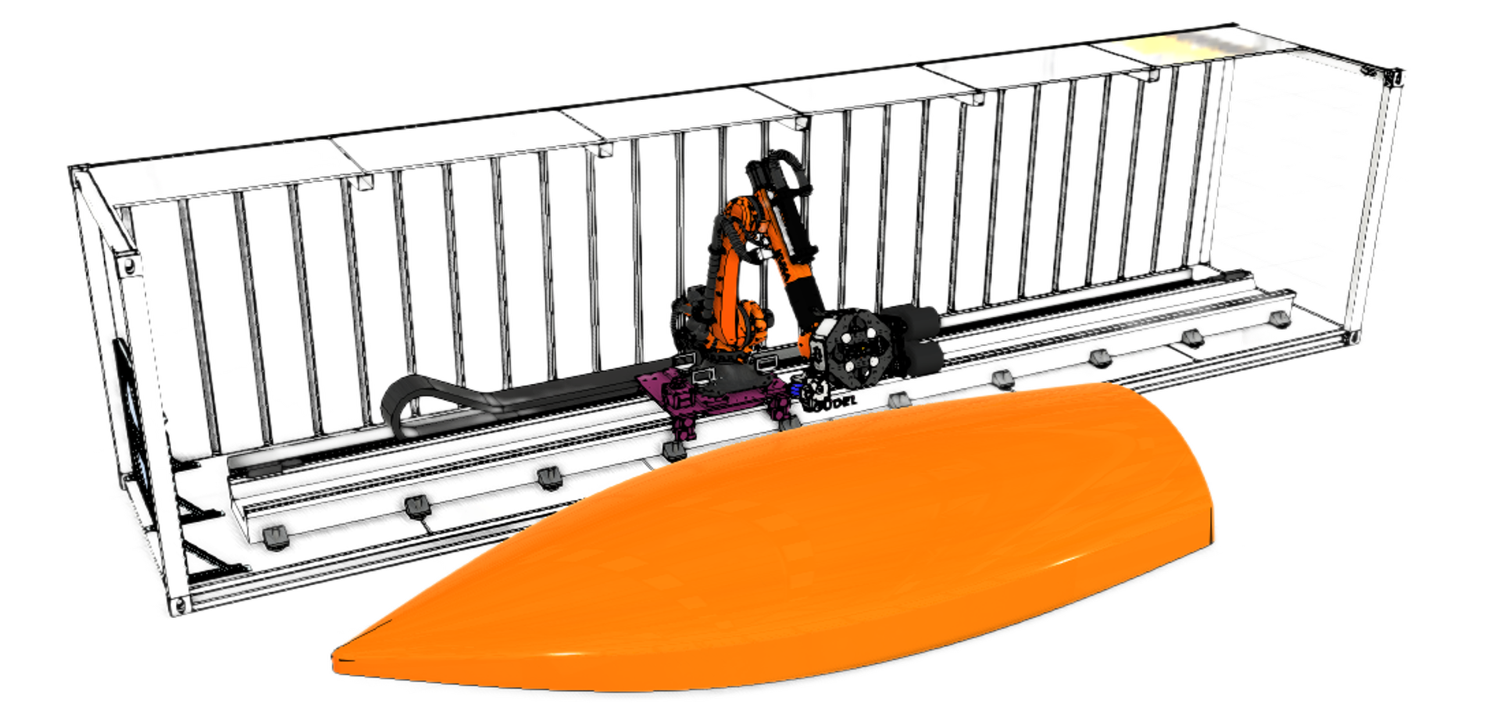 Composite marine hull printing