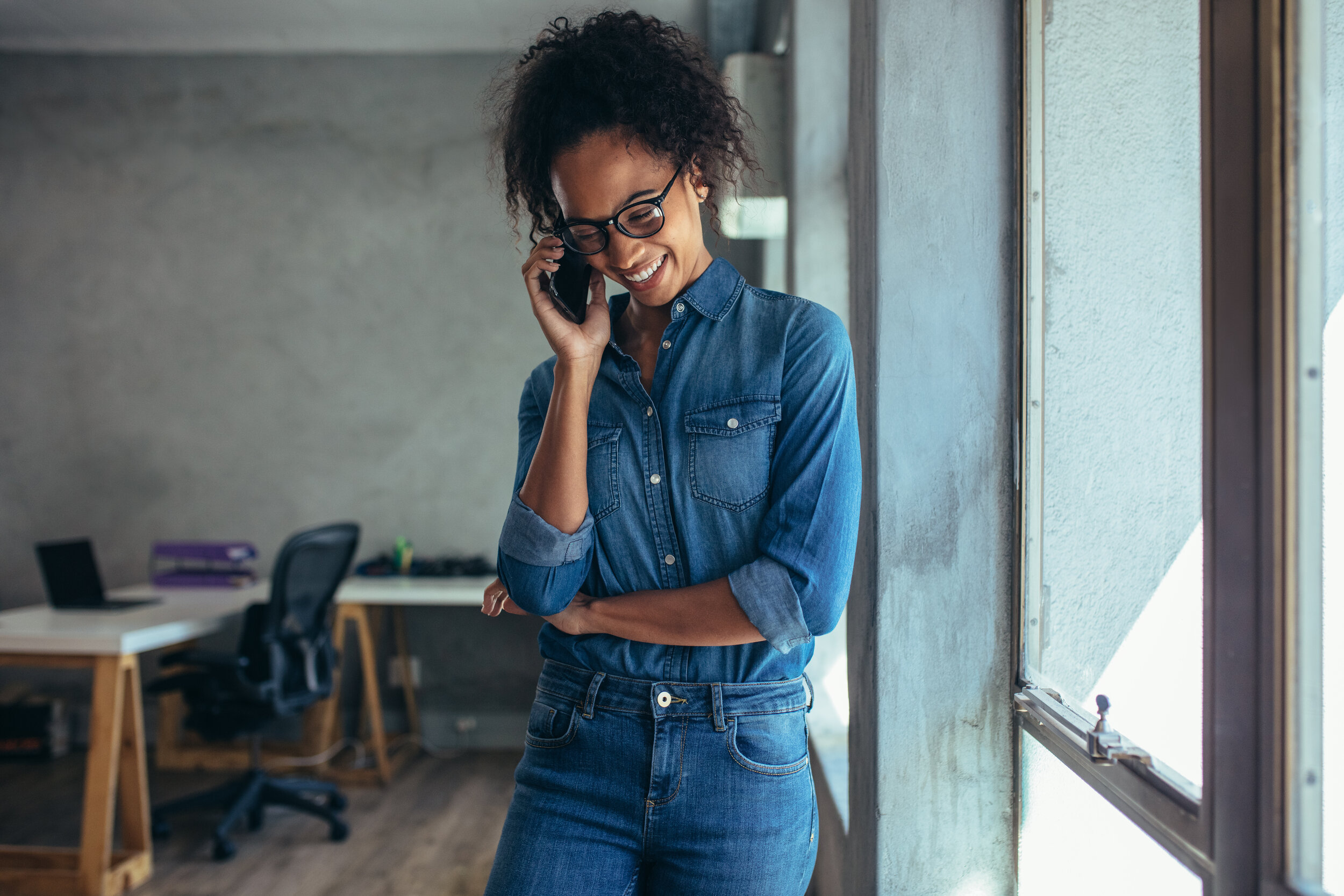 Woman Booking a Phone Consult