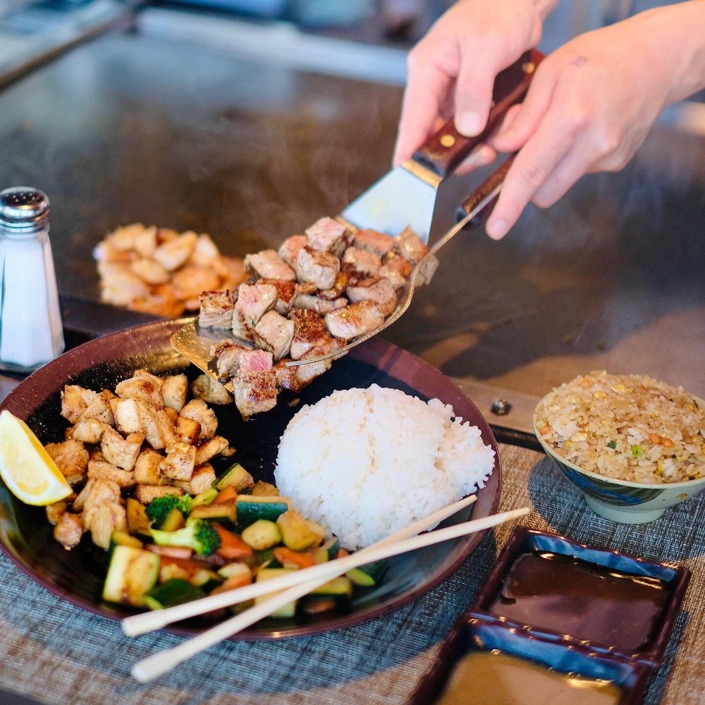 Countdown to Teppanyaki! Order ahead using our convenient scheduling app for easy meal planning. Your favorite hibachi entrees cooked fresh to order for tonight&rsquo;s family dinner. Visit our website &mdash; link in bio!