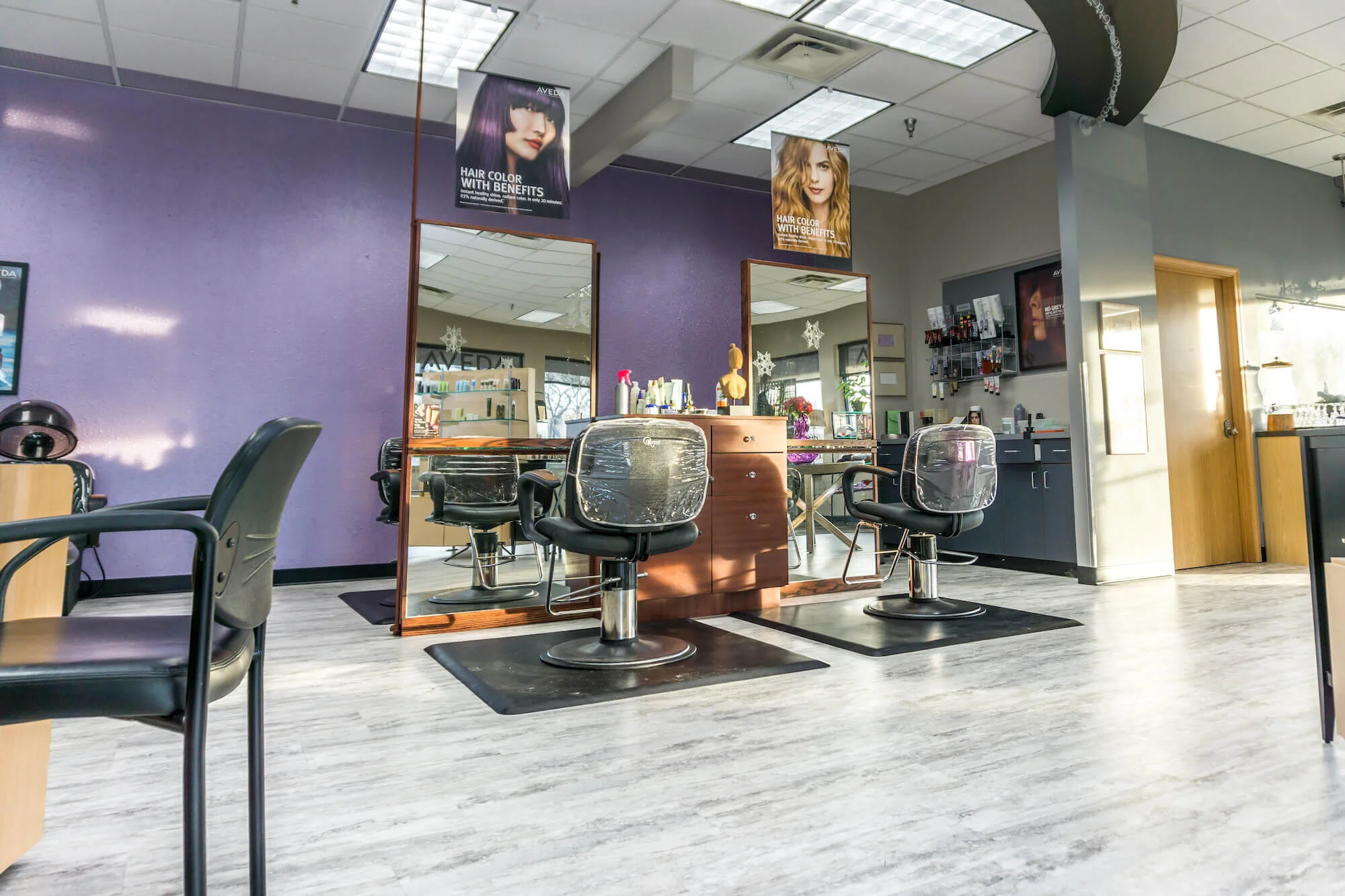 New Commercial Flooring at Volume Day Salon — Builders FirstSource
