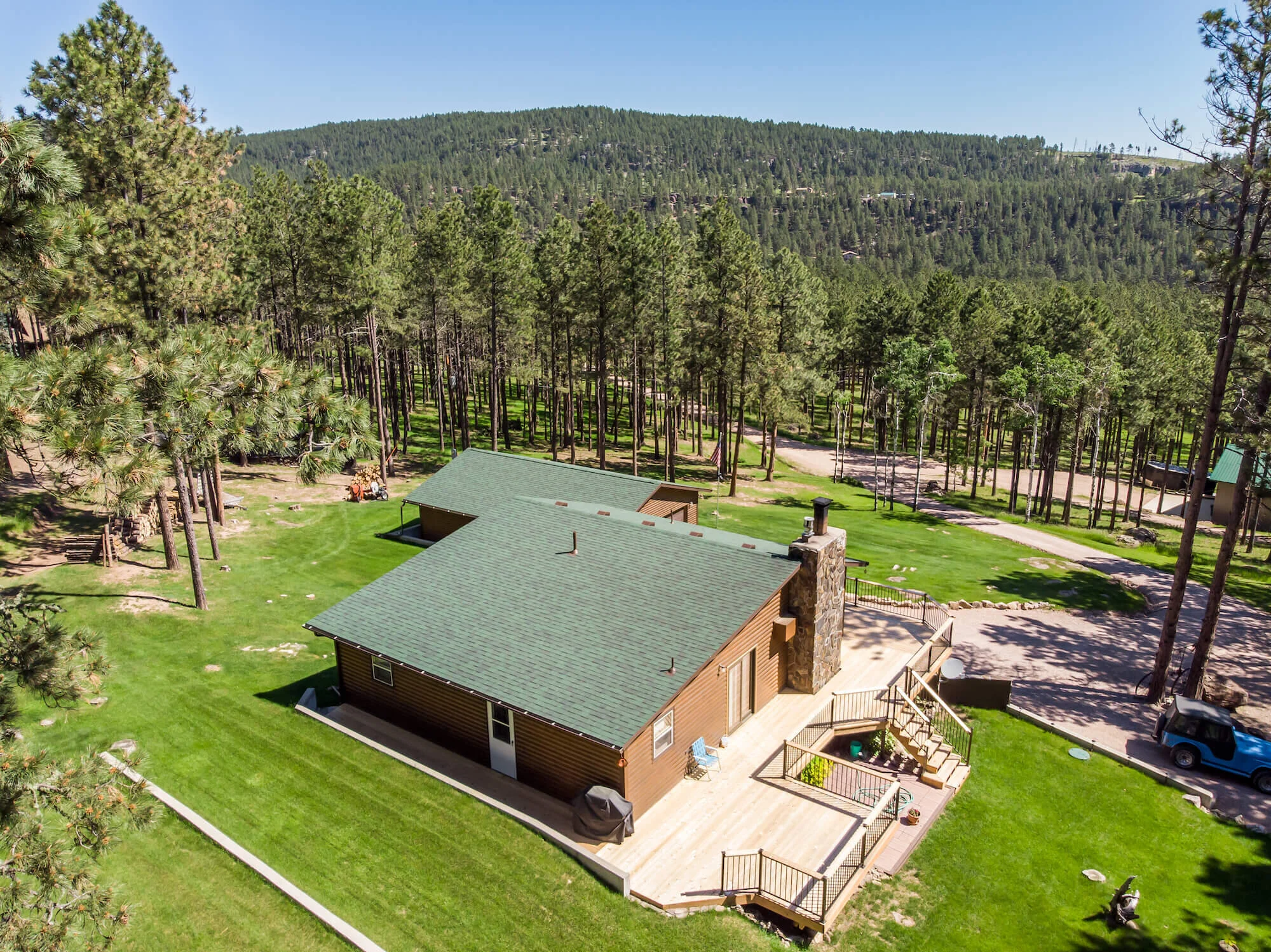 New Green Roof for Cabin Home in the Black Hills