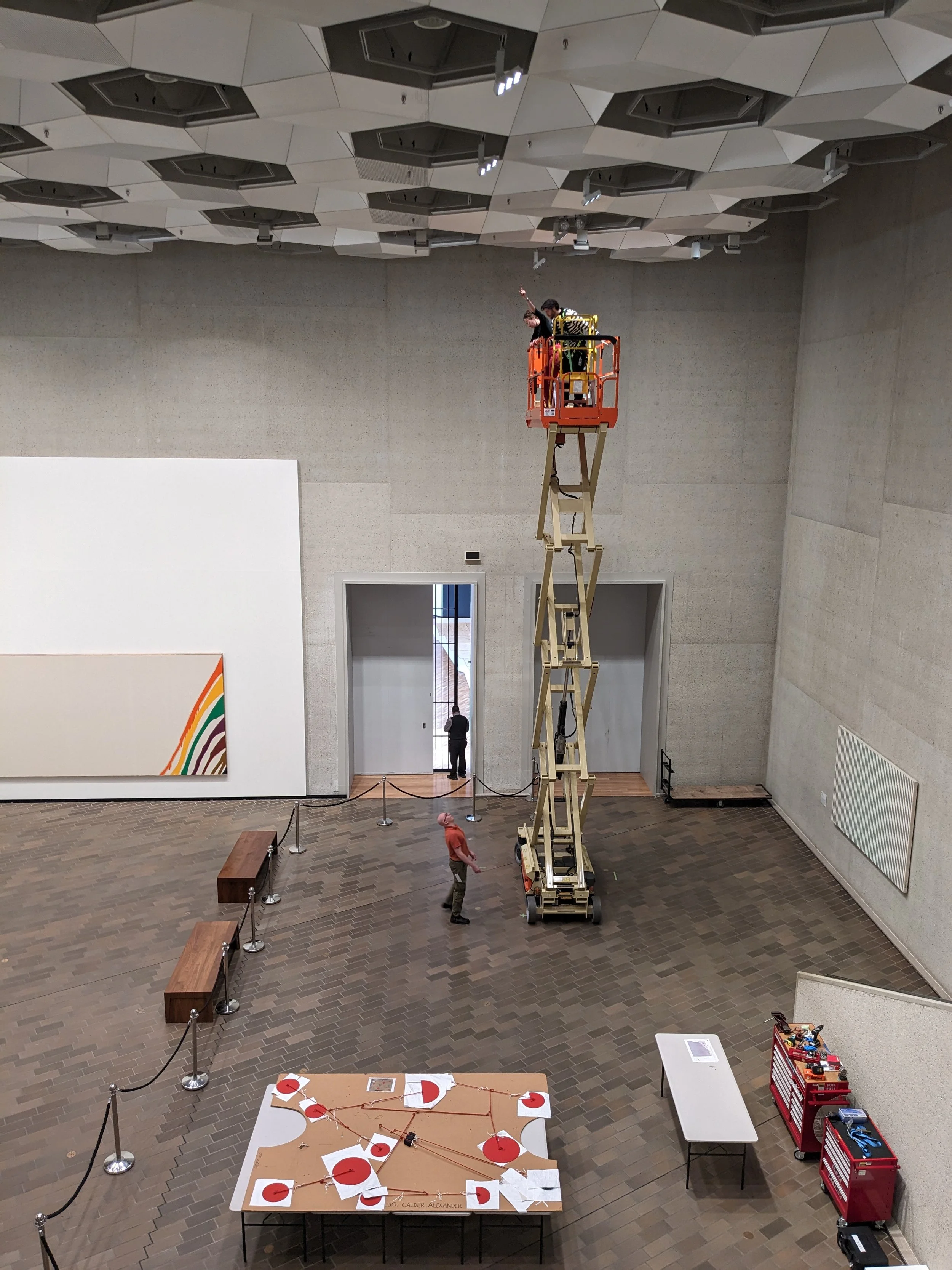hanging the calder, nga, canberra, 2023
