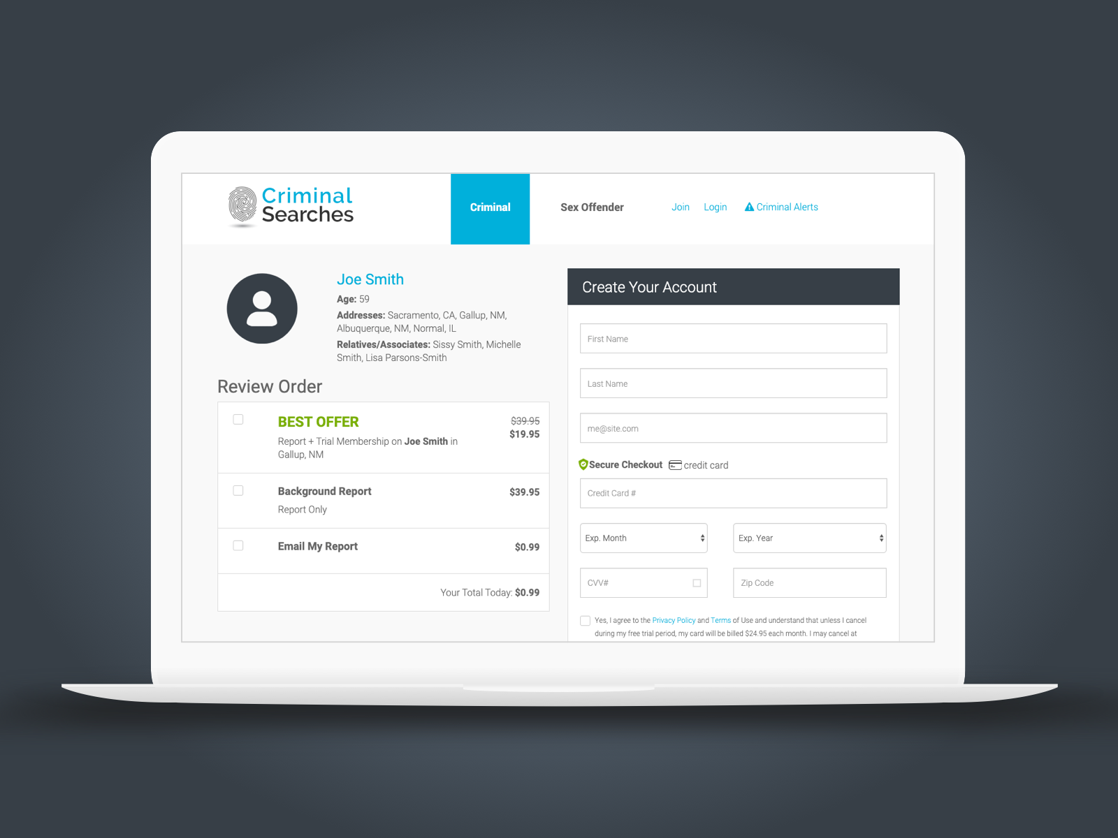 Desktop Login &amp; Checkout - Cart, checkout, and account creation are combined for lower interaction cost and optimized processing.