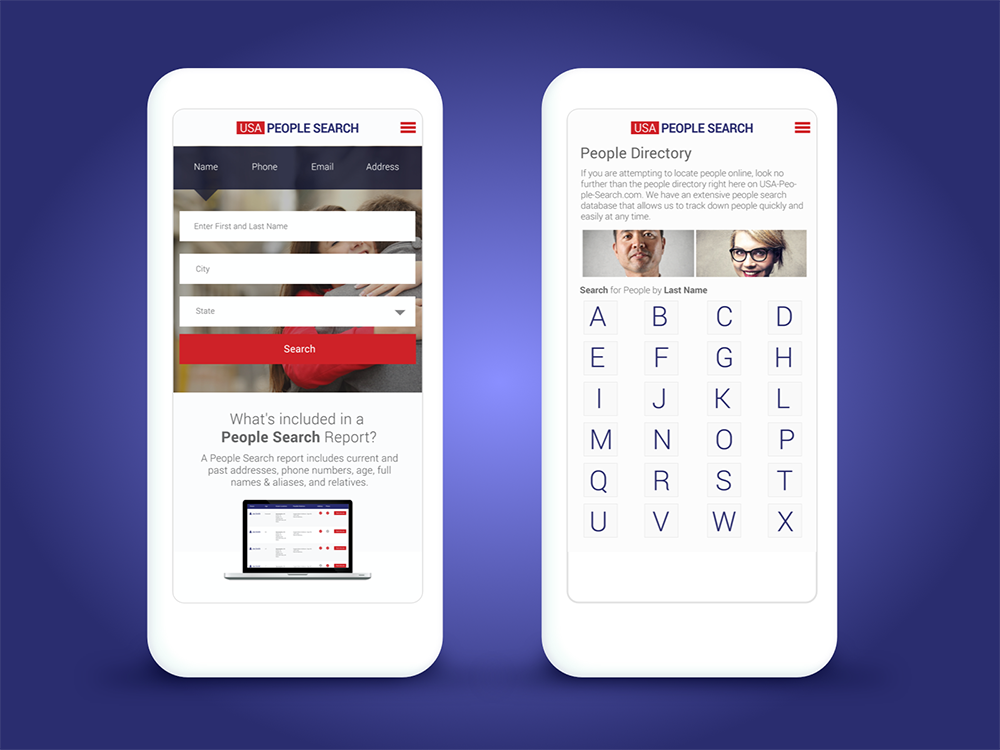 Search and Directory - Search by last name, then filter down by state, city, zip, or phone number.