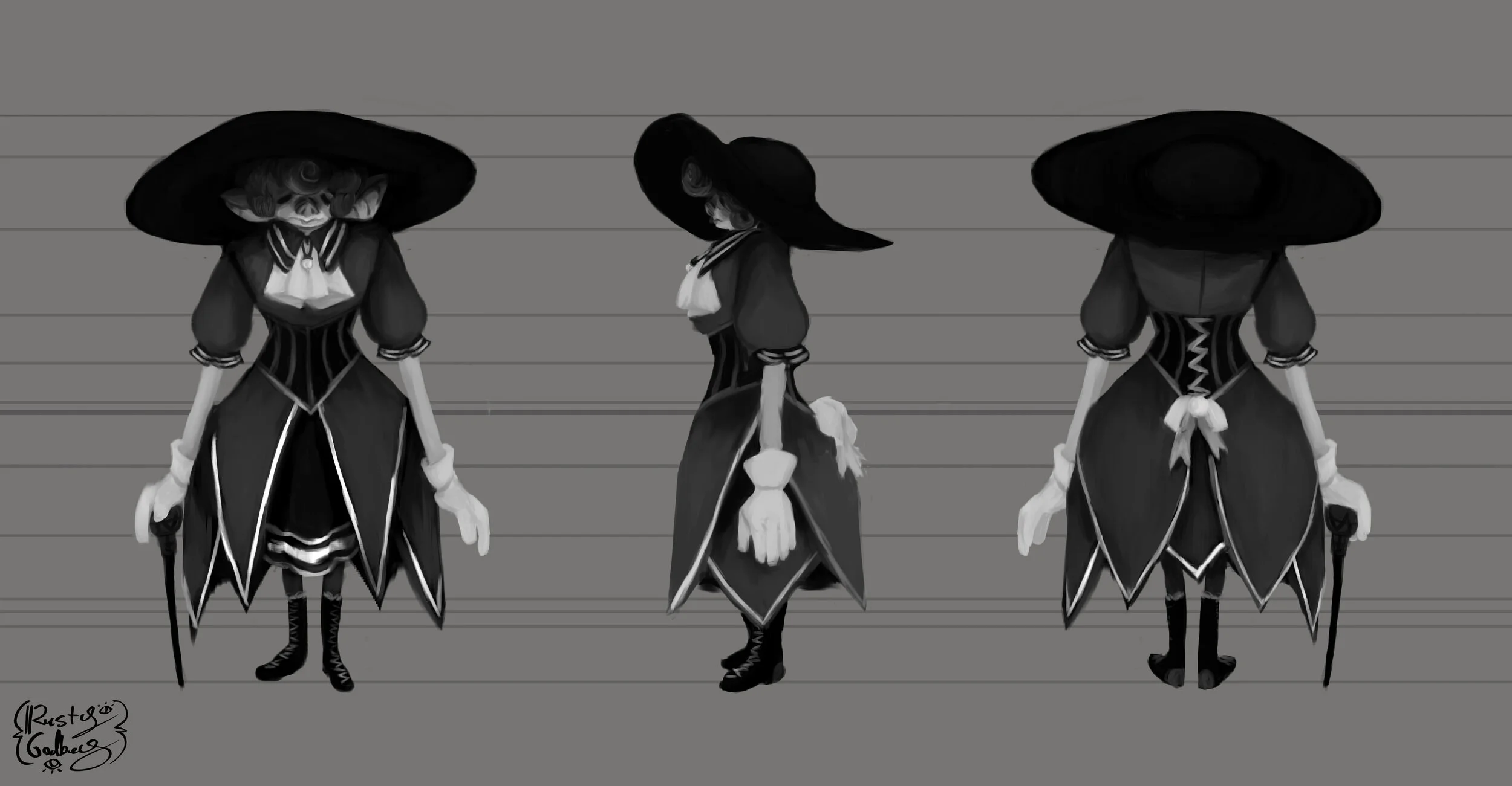 Turnaround for "Vampire Concept 3" (2018)