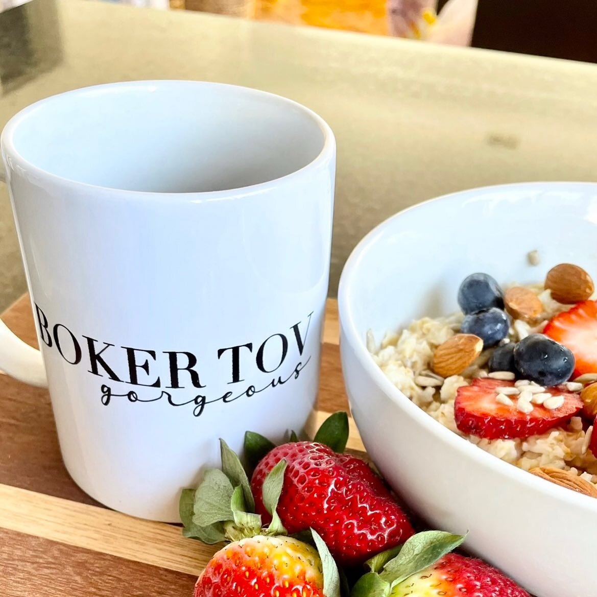 Rise and shine, beautiful souls! ☀️✨ Start your day with our 'Boker Tov Gorgeous' Coffee Mug, designed to add a touch of elegance and positivity to your morning routine. With its sleek design and bold lettering, it's the perfect reminder that every d