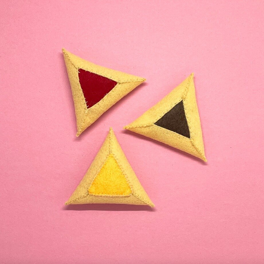 Purim will be here before we know it! Our Felt Hamantaschen Play Set features five scrumptious hamantaschen in three mouth watering flavours. The kiddos will love serving up some delicious hamantaschen to you and friends! ⁠
⁠
Crafted with care, these