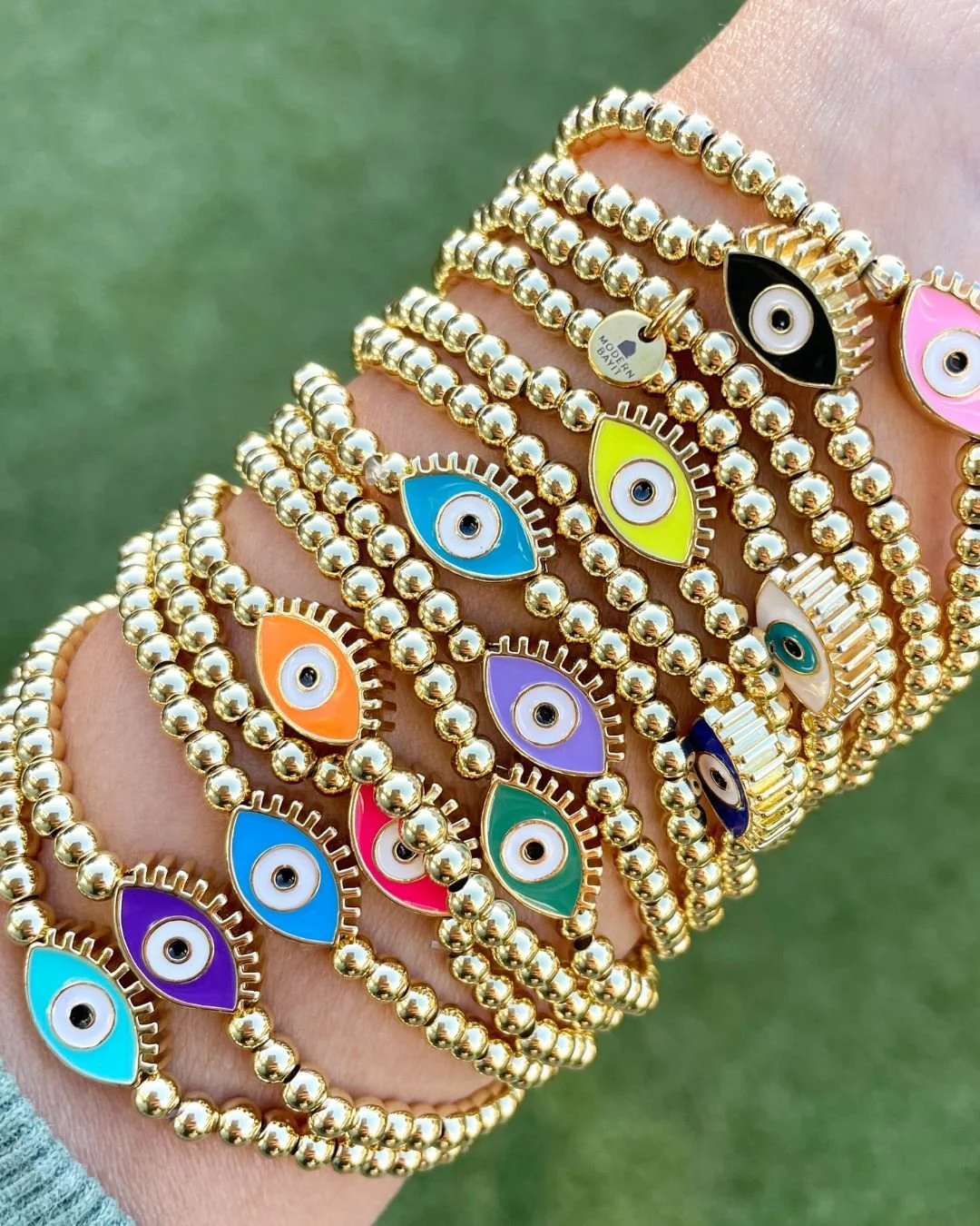 Bold. Bright. Protective. — and now part of our CLOSING SALE! 
Our Bold Evil Eye Beaded Bracelets are now part of the Modern Bayit Closing Sale, so it’s your last chance to grab these beauties before they’re gone for good! 
Each o