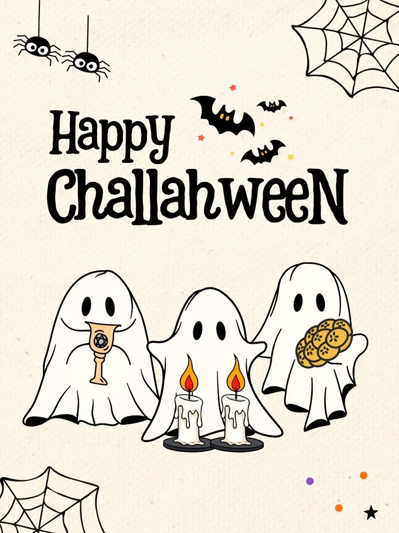 Tonight! Bring some extra sweetness (and maybe a little spookiness) to your Shabbat — think pumpkin-shaped challah with orange sprinkles, or even a costume or two at the shabbat table!
Light the candles, enjoy the treats, and celebrate Shabbat