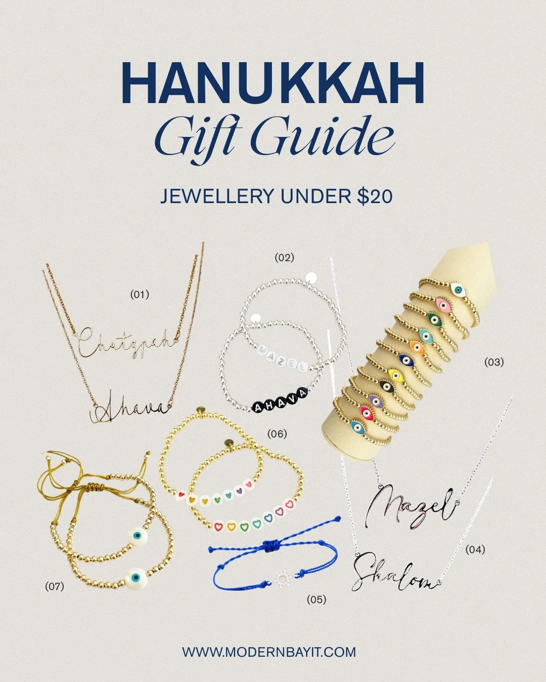 ✨ Hanukkah Gift Guide: Jewellery Under $20 ✨

Hanukkah is almost here, so today&rsquo;s gift guide is all about jewellery under $20 &mdash; the sweetest little giftable gifts! 

Featured in this guide:
(1) Gold Ahava and Chutzpah Necklaces
(2) Sterli