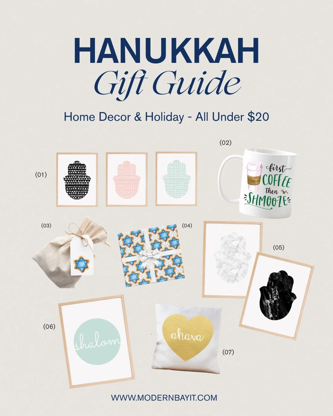 ✨ Hanukkah Gift Guide &mdash; Home Decor &amp; Hanukkah Under $20! ✨

Today&rsquo;s Hanukkah Gift Guide is all about home decor + holiday goodies, all under $20 and perfect for bringing a touch of Hanukkah joy into your home. 

Featured in this guide