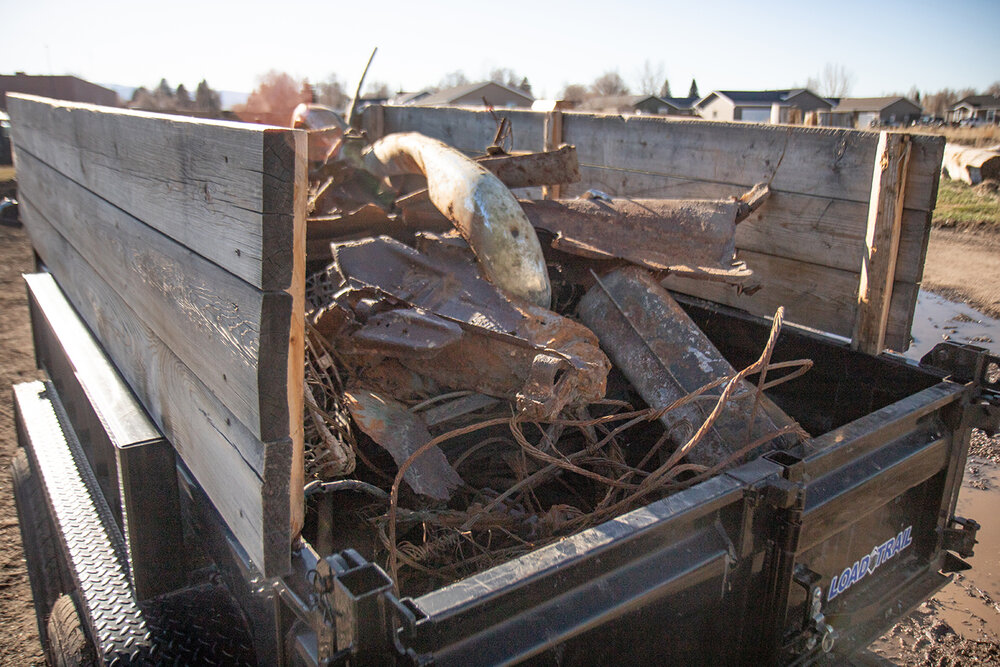 The results. Four days of clean-up resulted in 2,500 lbs of trash and metal being pulled from the river in just one quarter mile section. (Landon Blanchard)