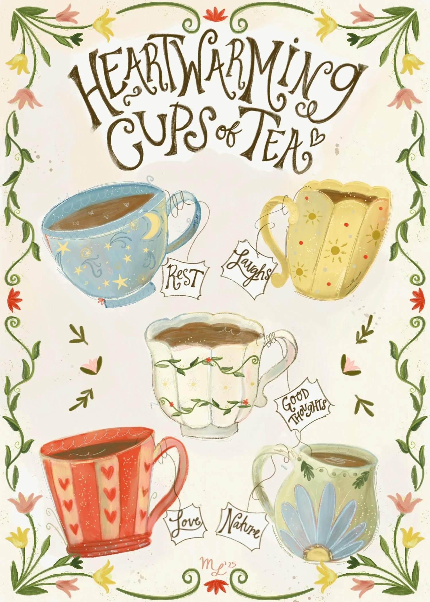 Heartwarming Cups of Tea **POSTCARD**