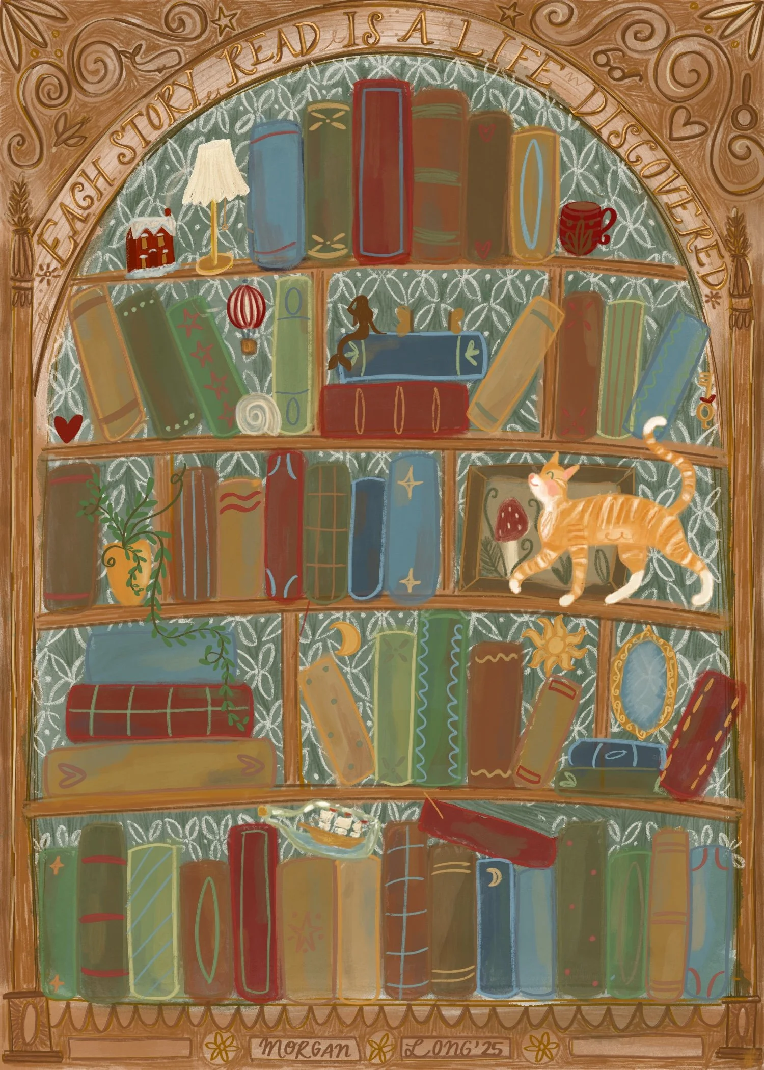 Secret Bookcase Postcard
